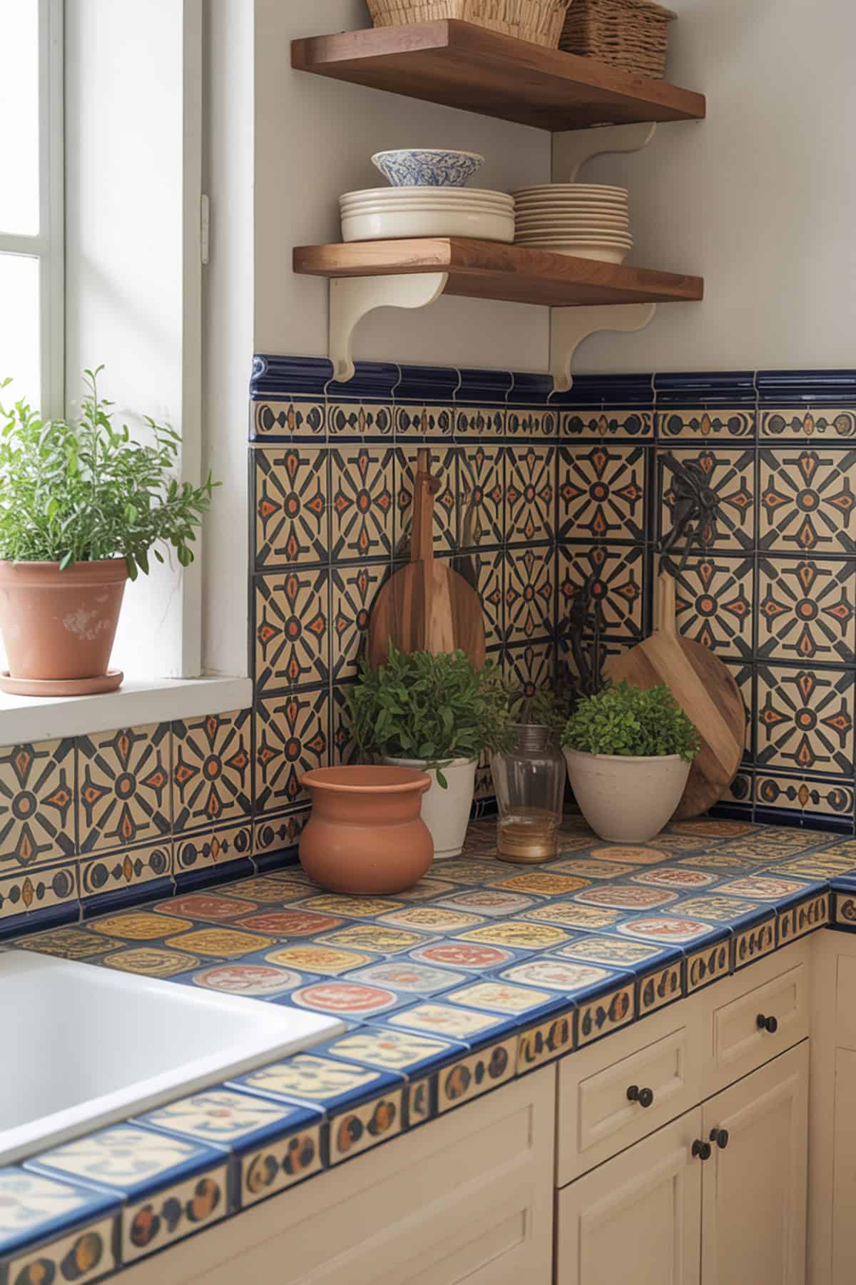 Patterned Tile Countertops