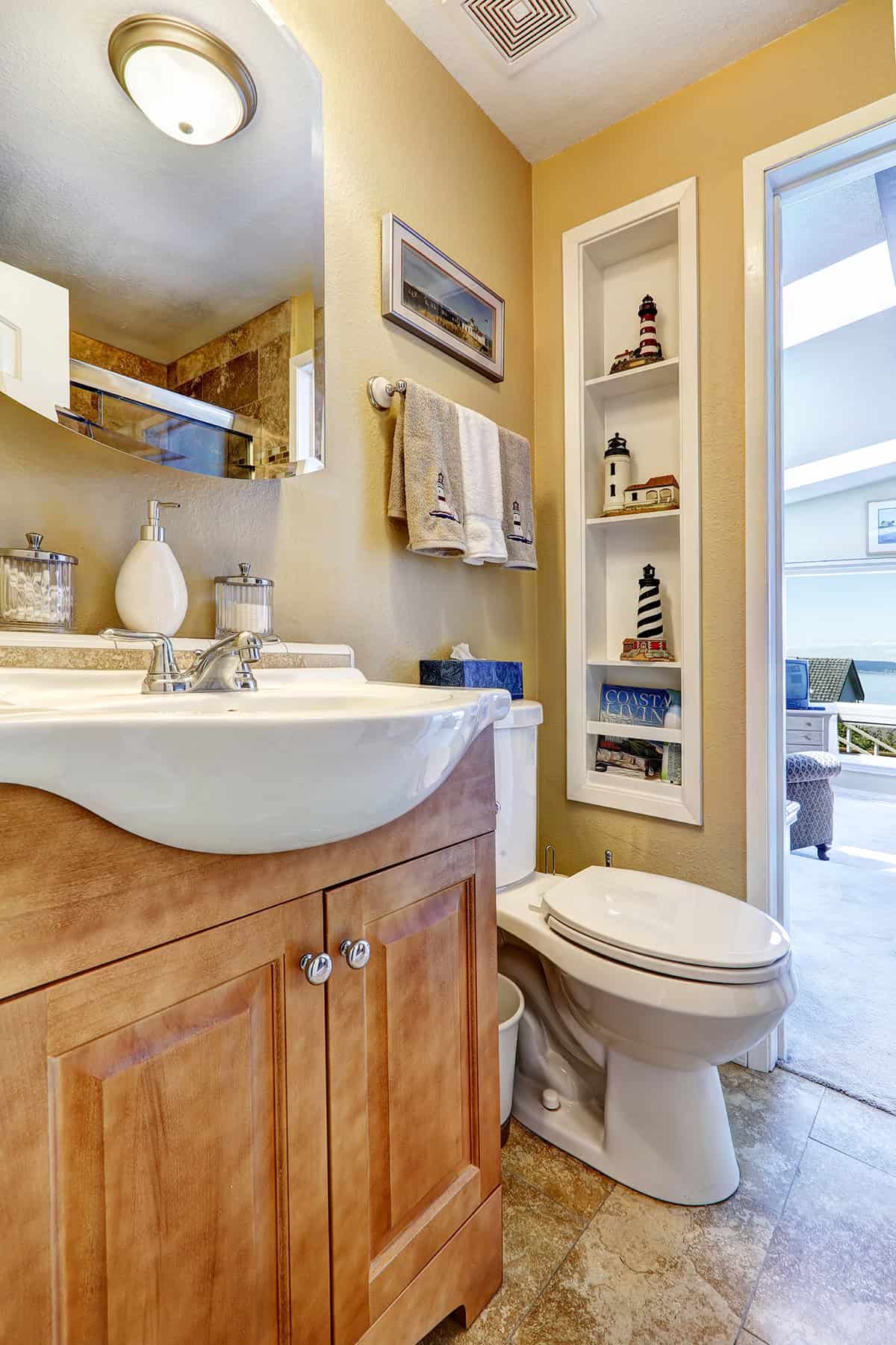 Practical Built In Niches for Small Bathrooms