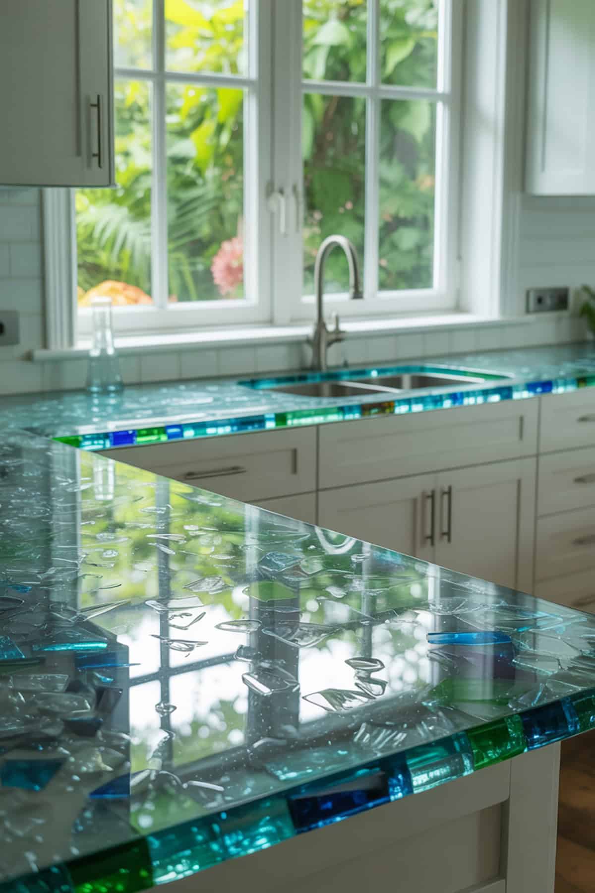 Recycled Glass Kitchen Counters