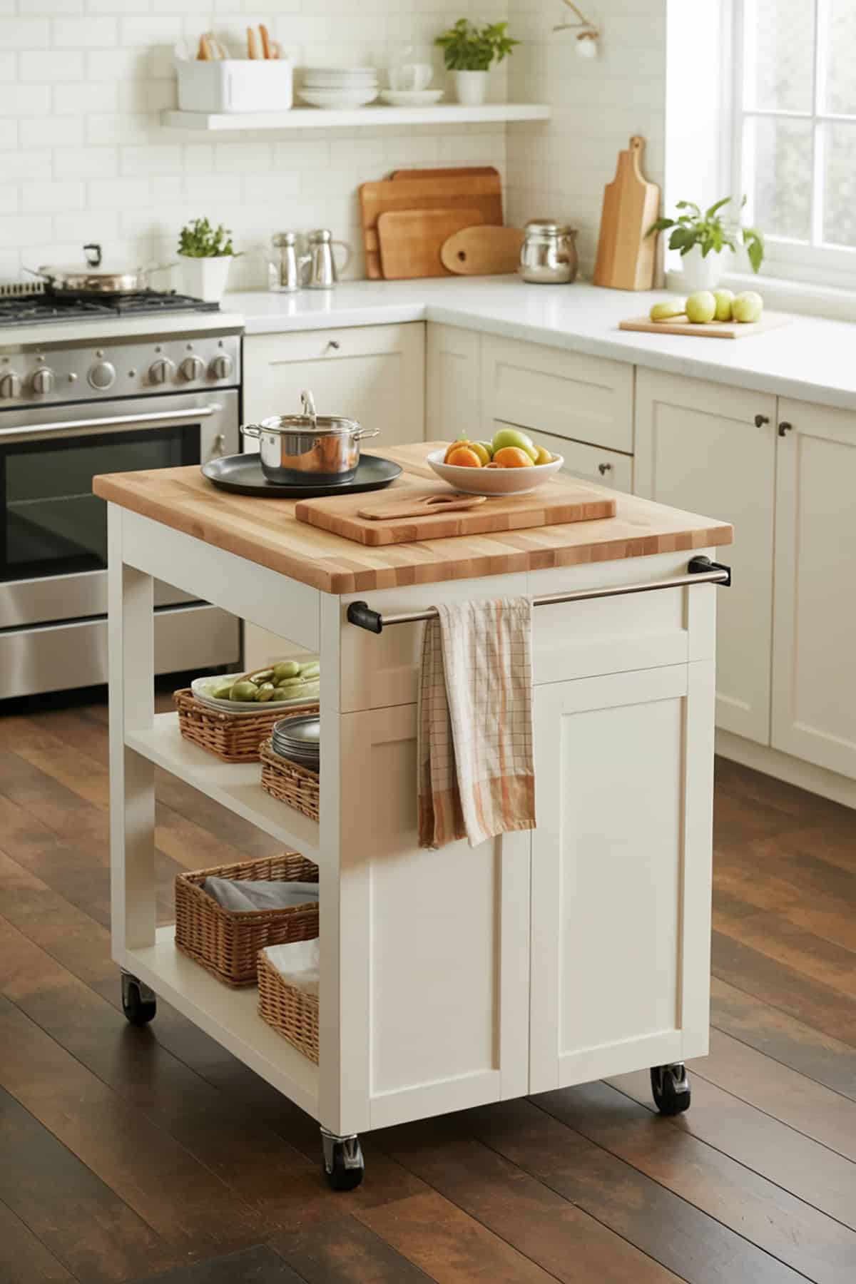 Removable Rolling Island With Countertop