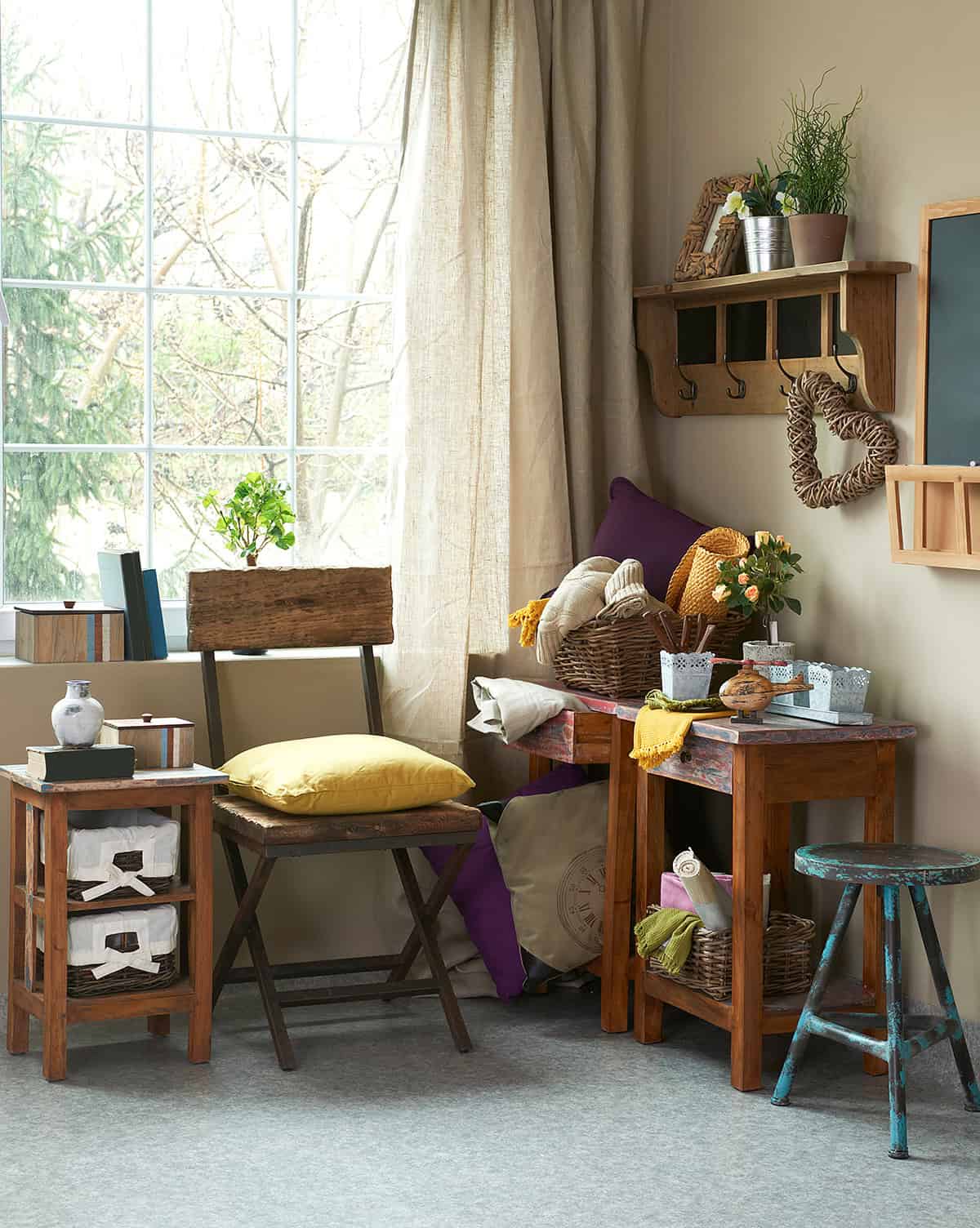 Retro Window Nook with Vintage Touches