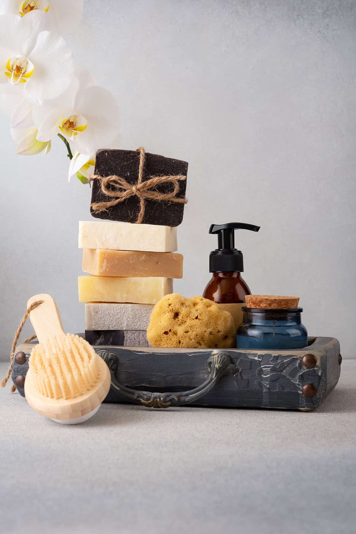 Rustic Luxury With Soaps and Natural Accessories