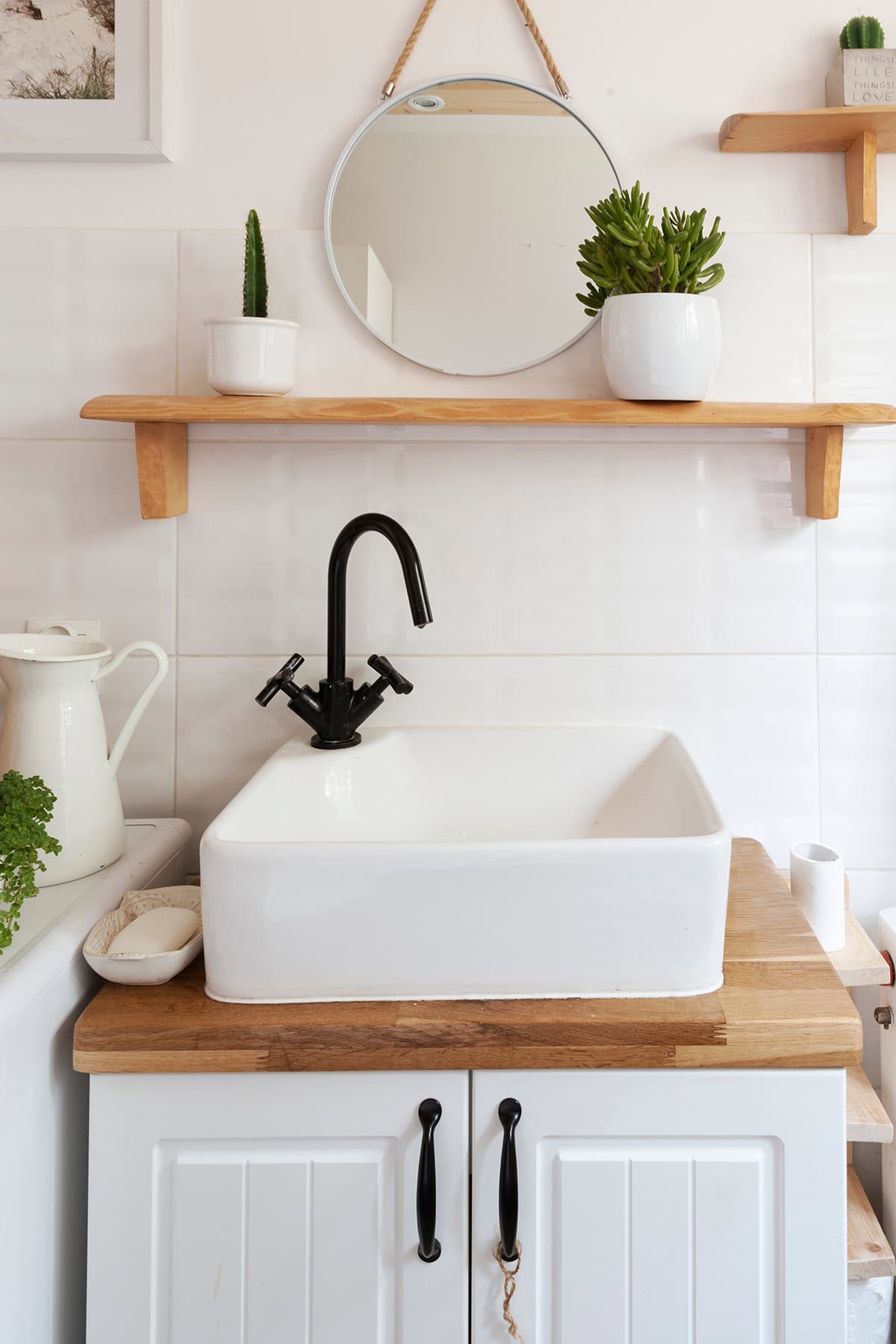 Rustic Spa Sink Shelf