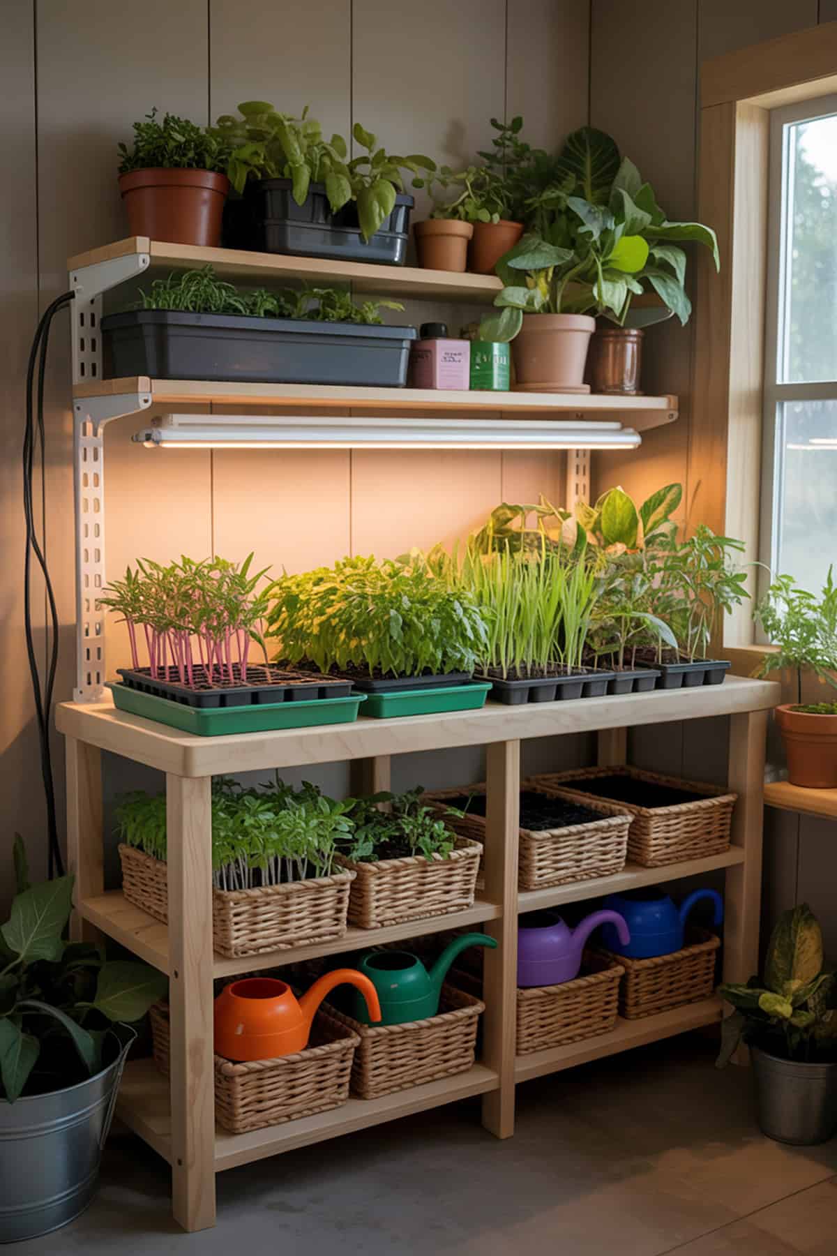 Seed Starting Station With Grow Lights