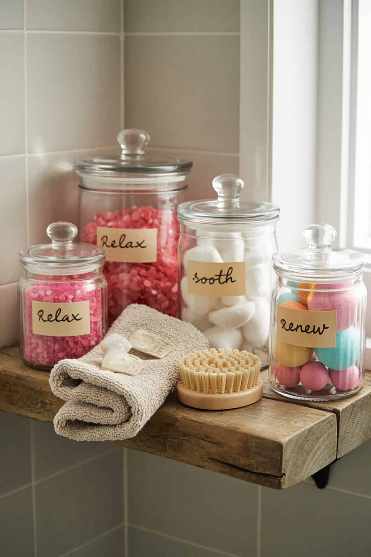 Shelf with Decorative Apothecary Jars