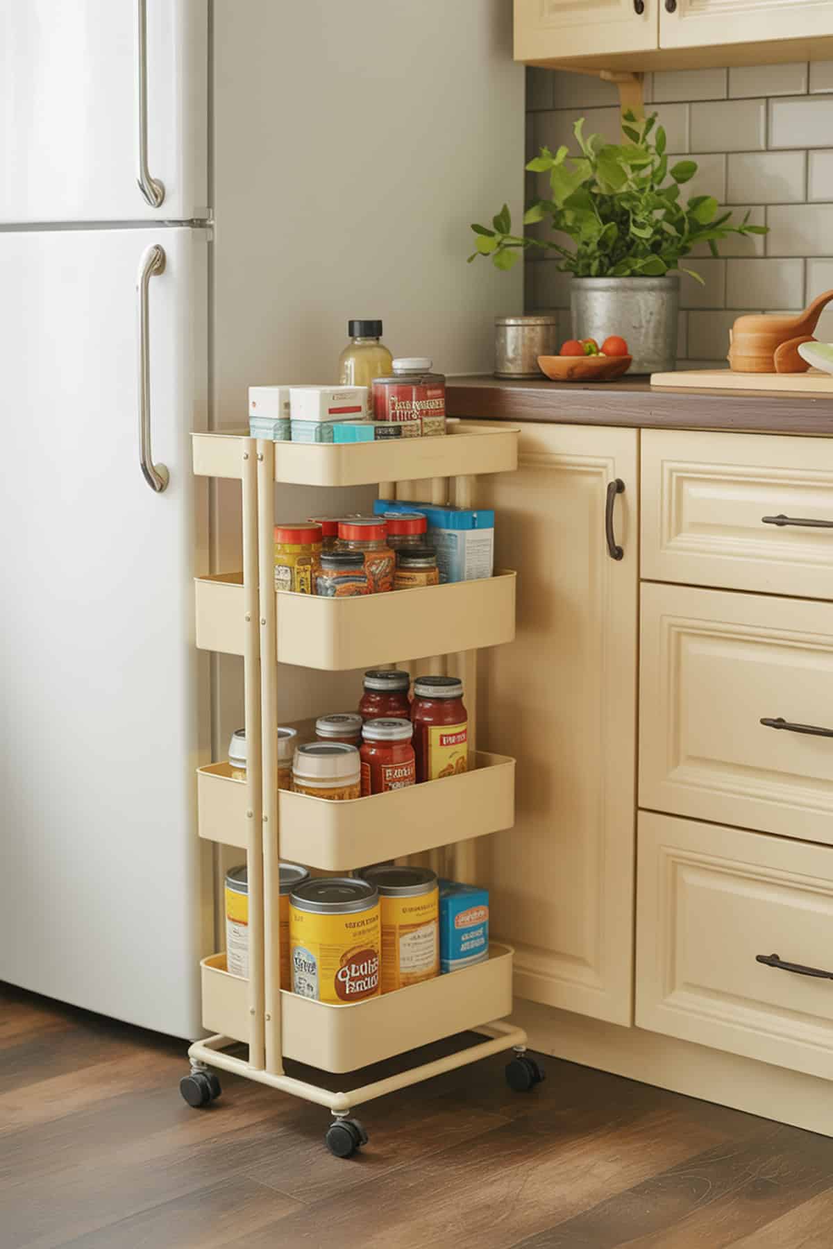 Slim Rolling Pantry Cart