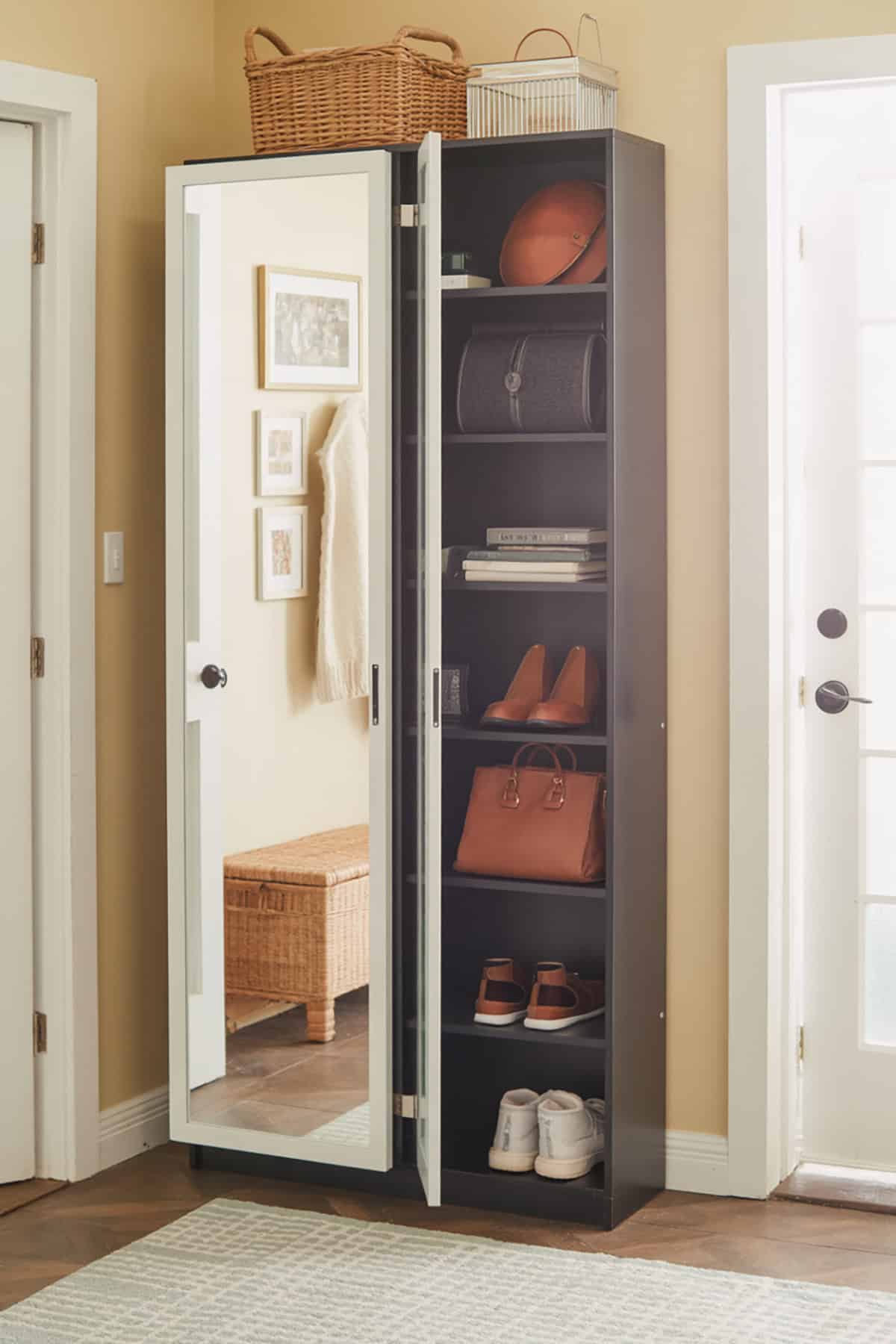 Tall Cabinet With Mirror Front