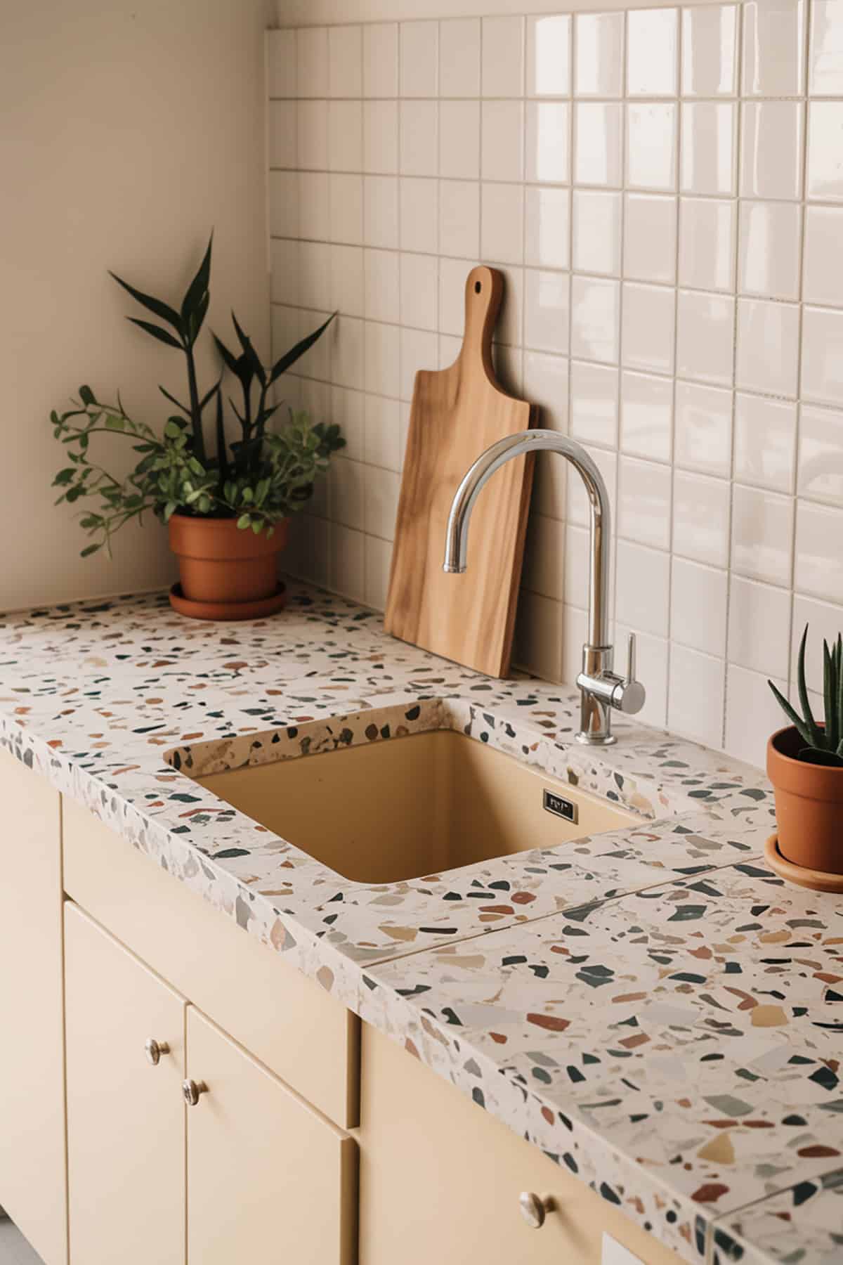 Terrazzo Countertops With Colorful Chips