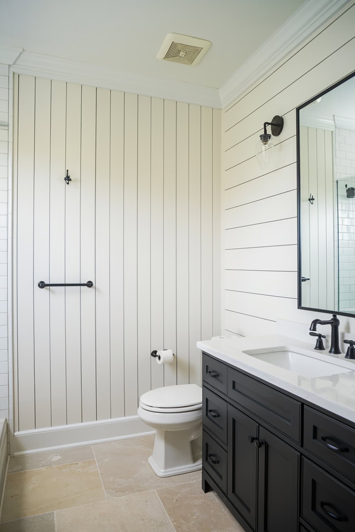 Vertical Shiplap Accent Wall