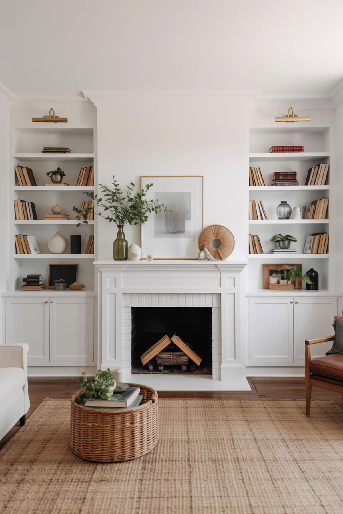 White Shaker Style Built Ins for Classic Appeal