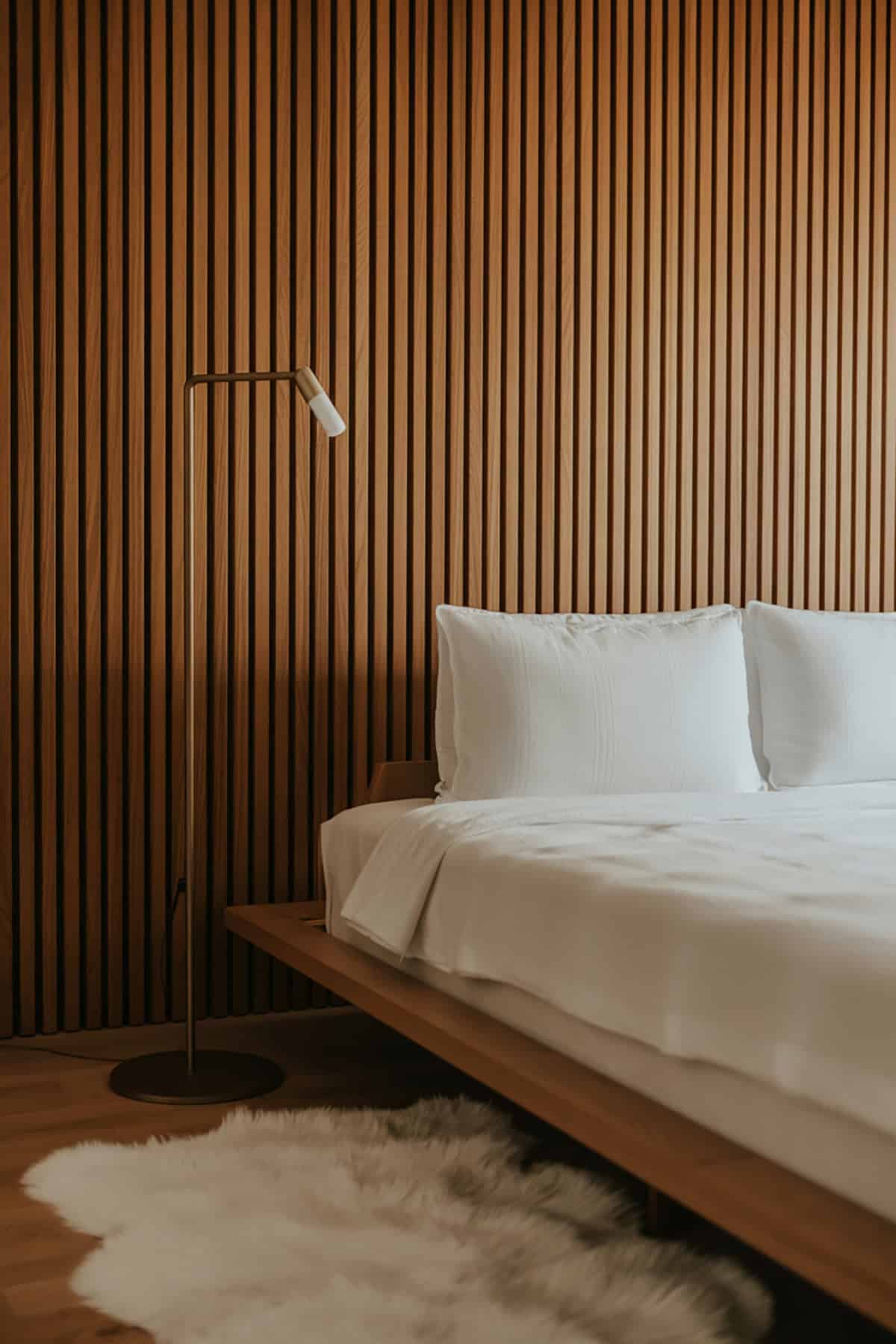 Wooden Slat Wall Accent for Headboard Free Beds
