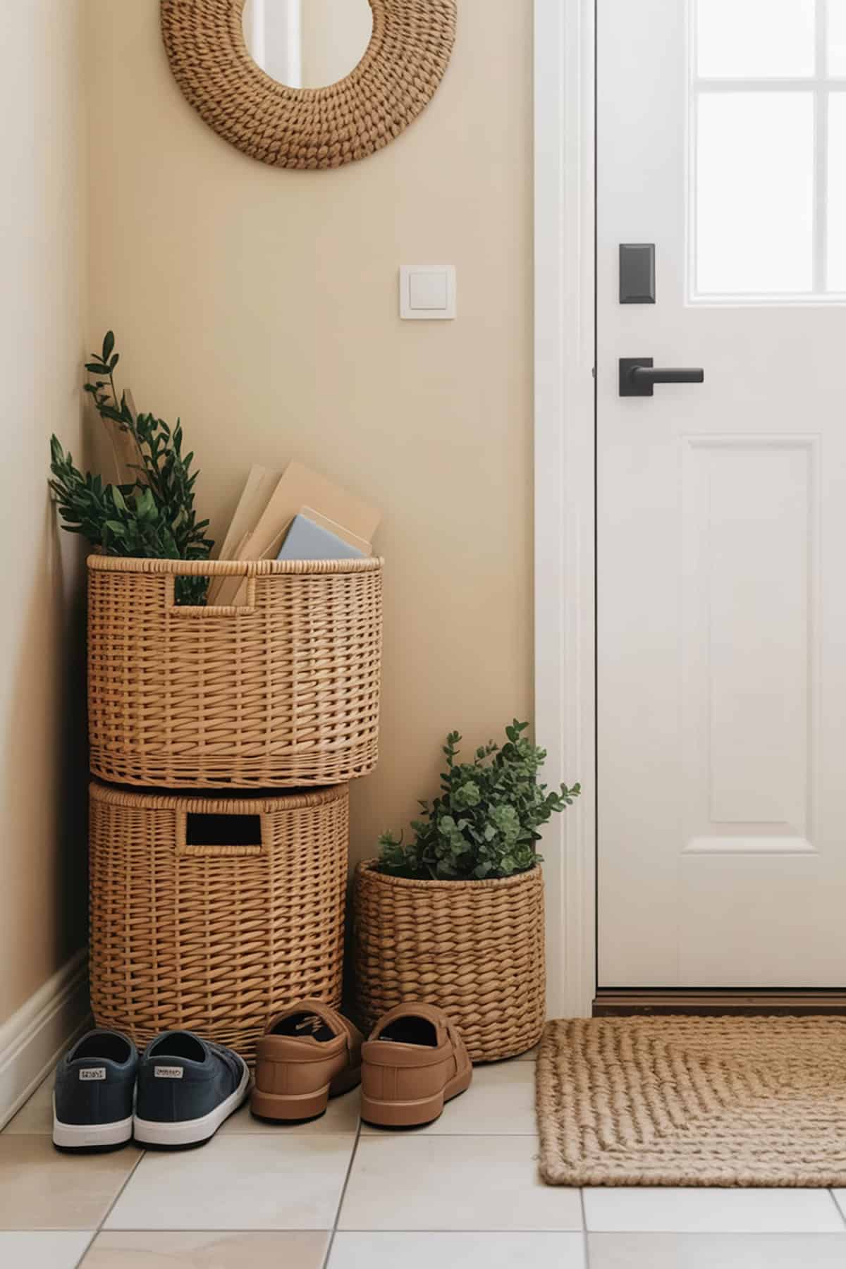 Woven Baskets for Quick Cleanups