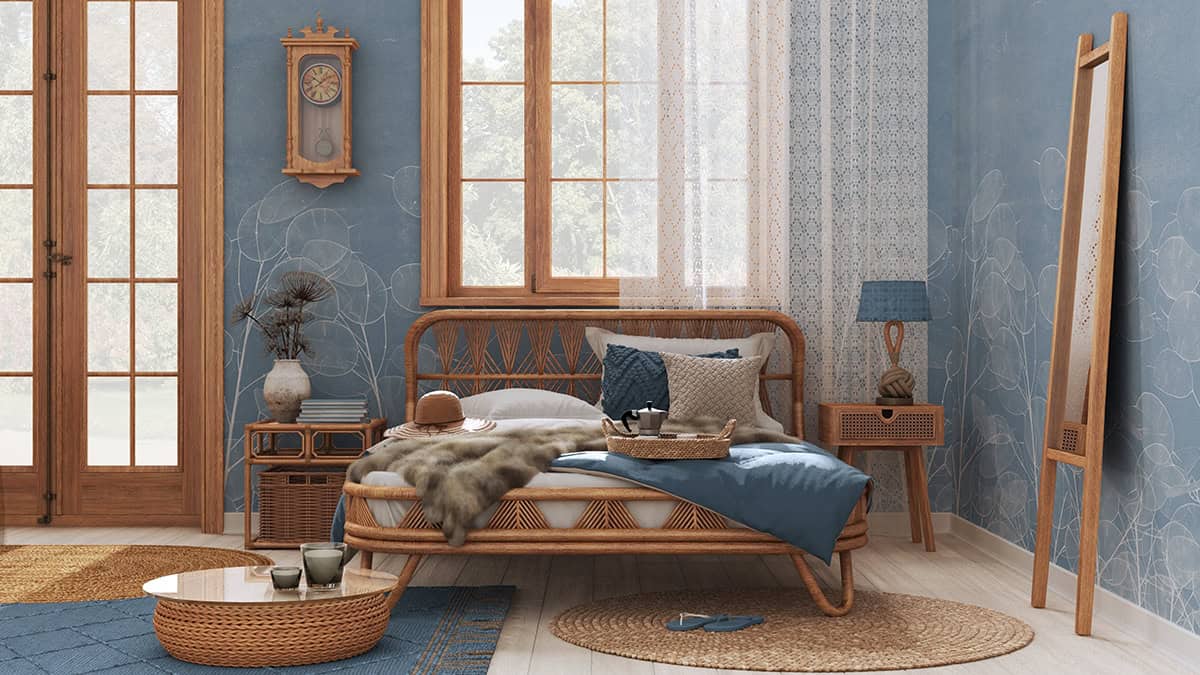 Blues, Rattan, and Boho Dreams