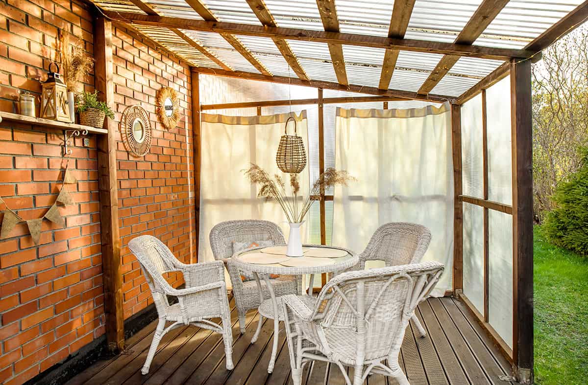 Boho Brick Patio with Natural Accents