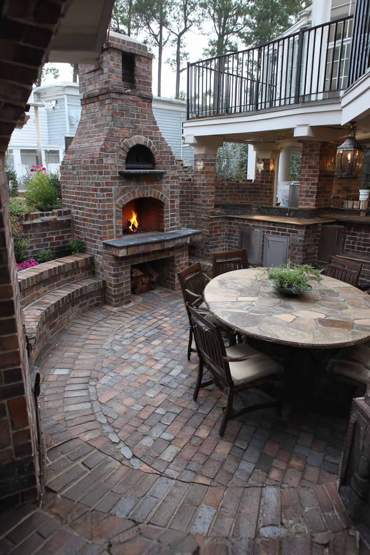 Brick Fire Pit With Pizza Oven