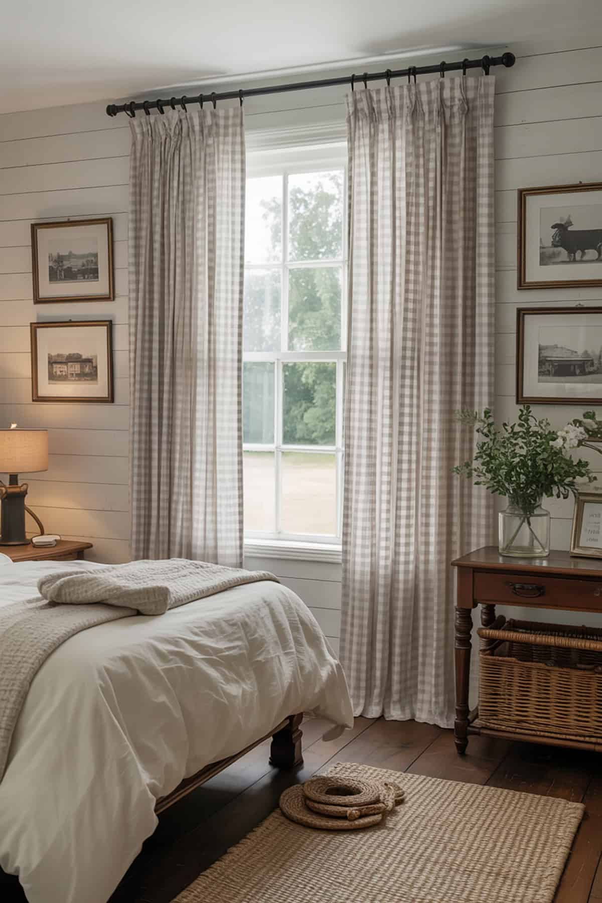 Checked Curtains and Simple Rods