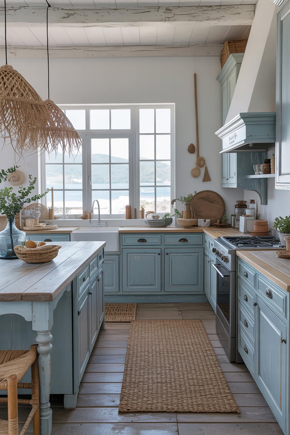 Coastal Blue and Driftwood Style Kitchen