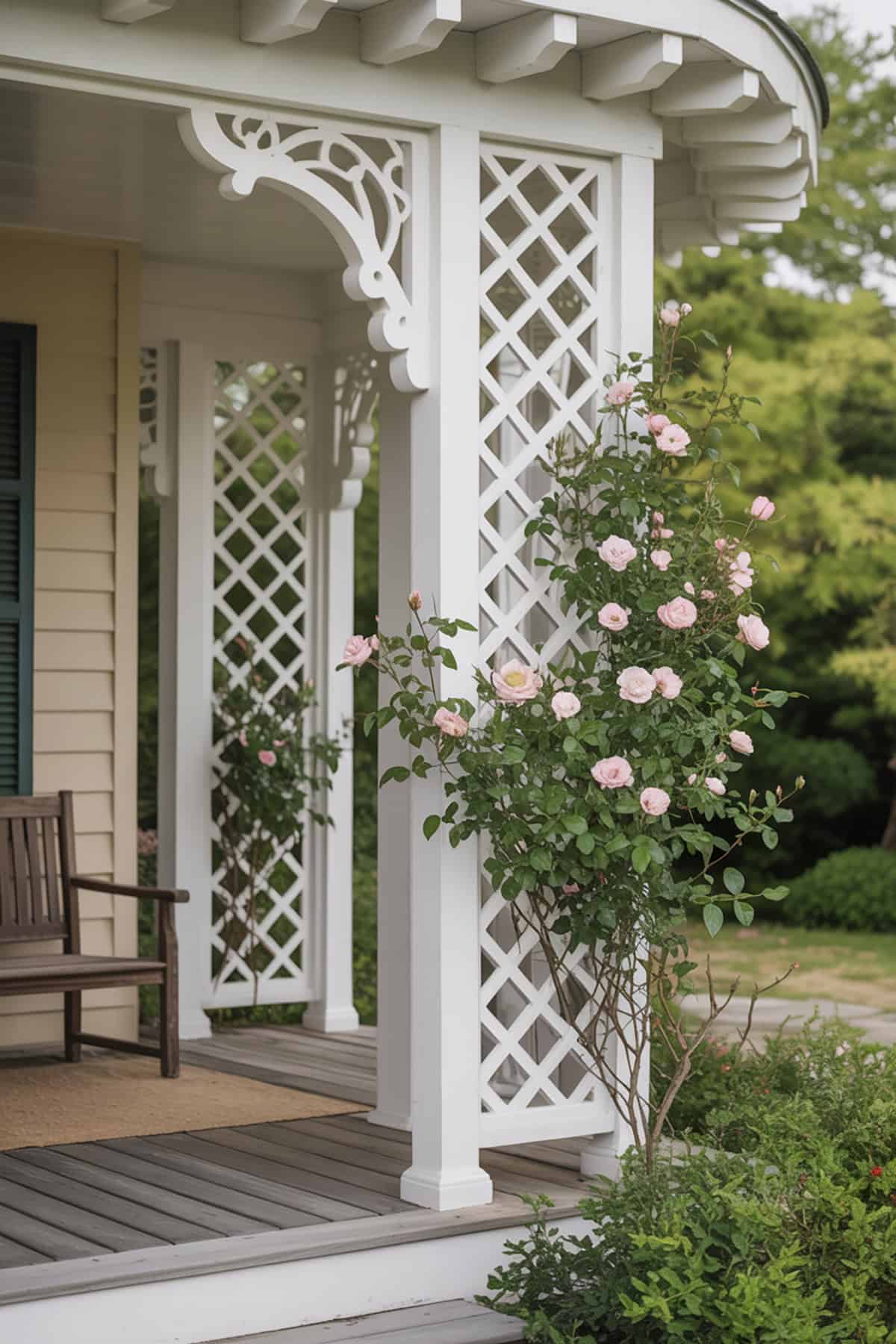 Decorative Lattice Wrapped Columns