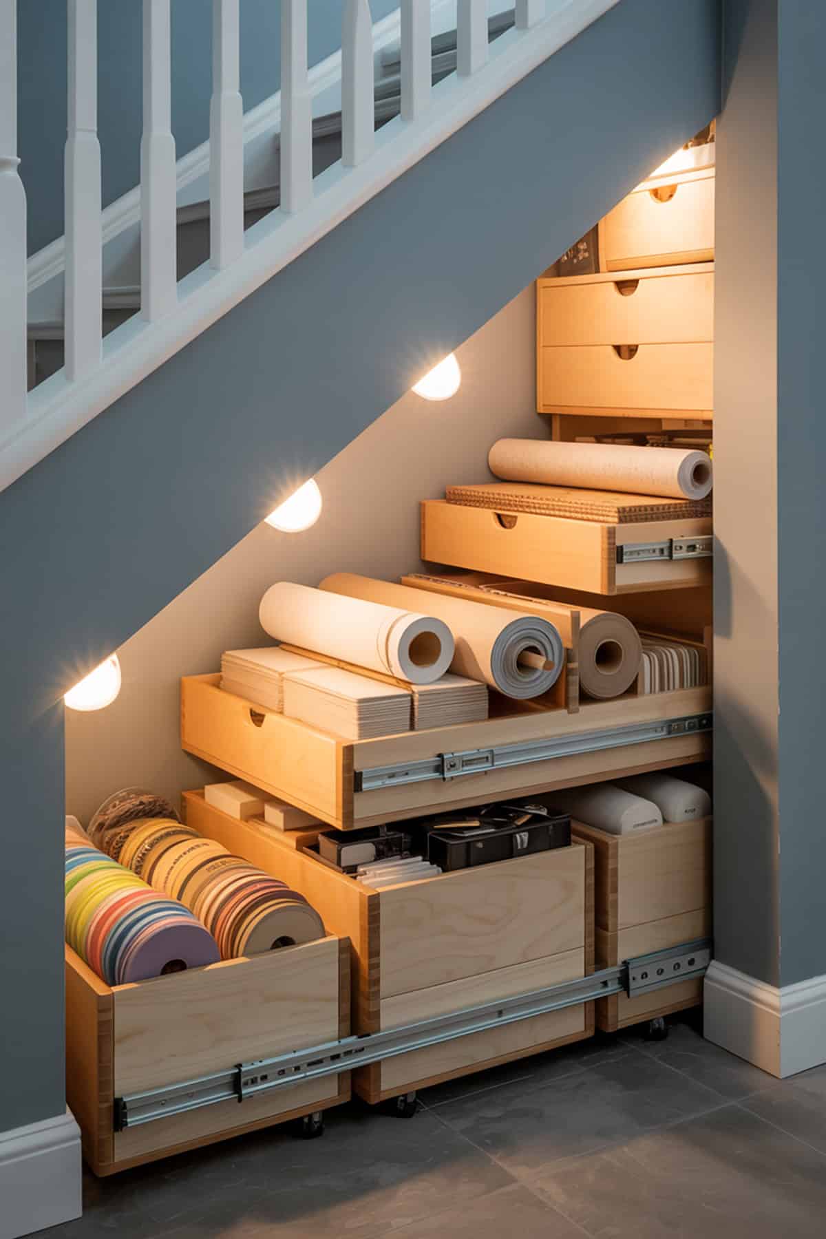 Drawer Units Under Stair Landing