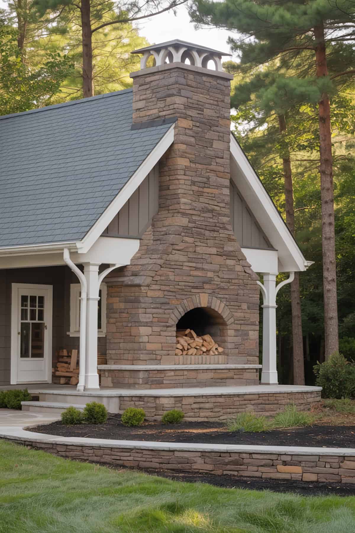 Fieldstone Chimney and Foundation Accents