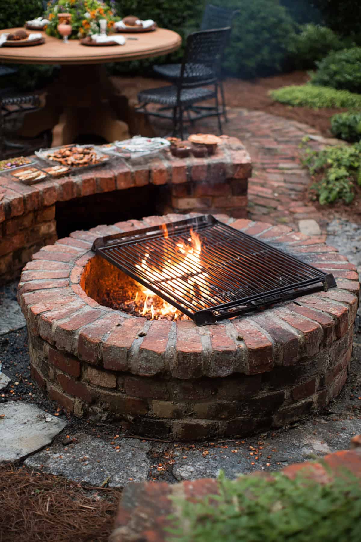 Fire Pit with Built In Grate