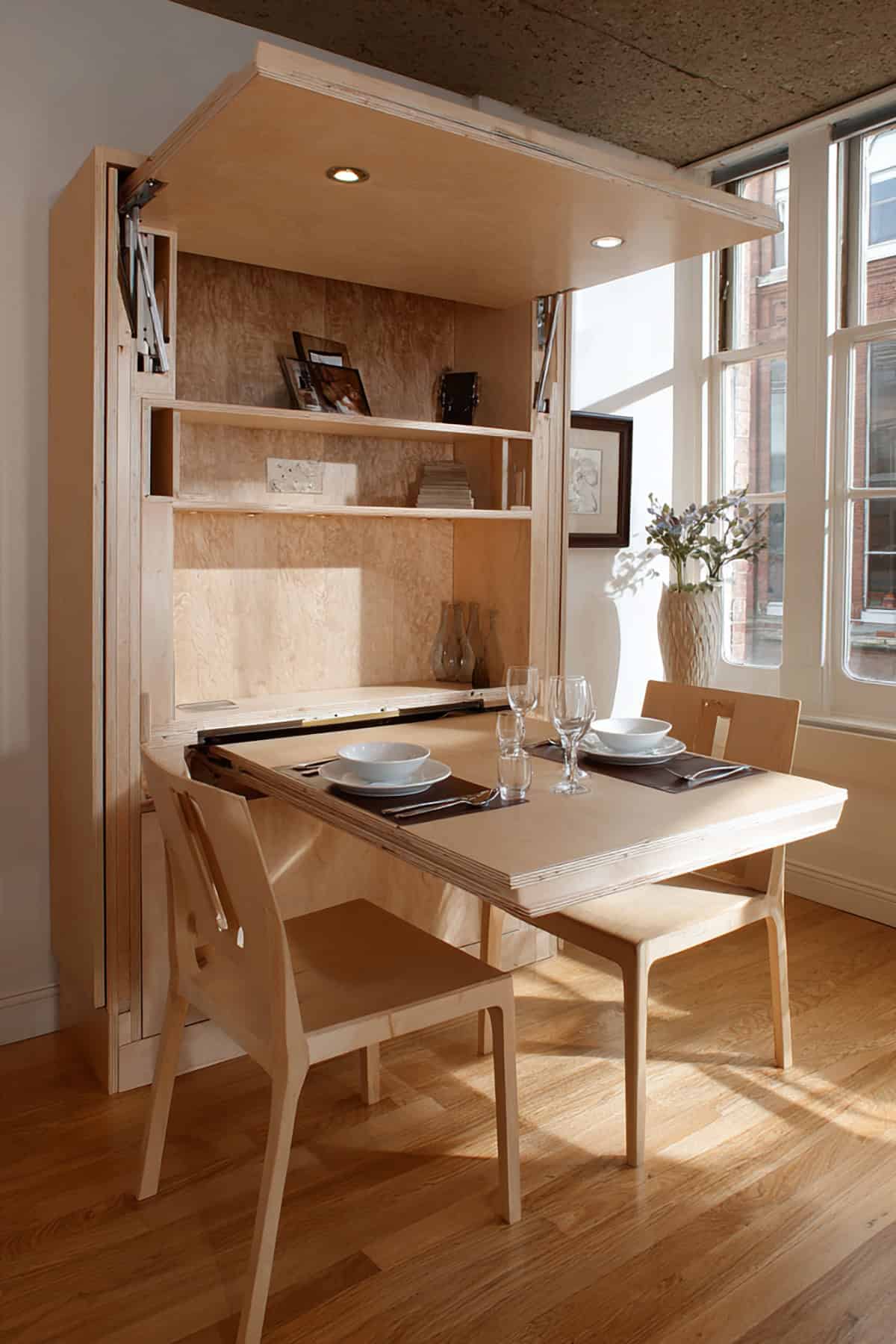 Fold Out Dining Table from Cabinet