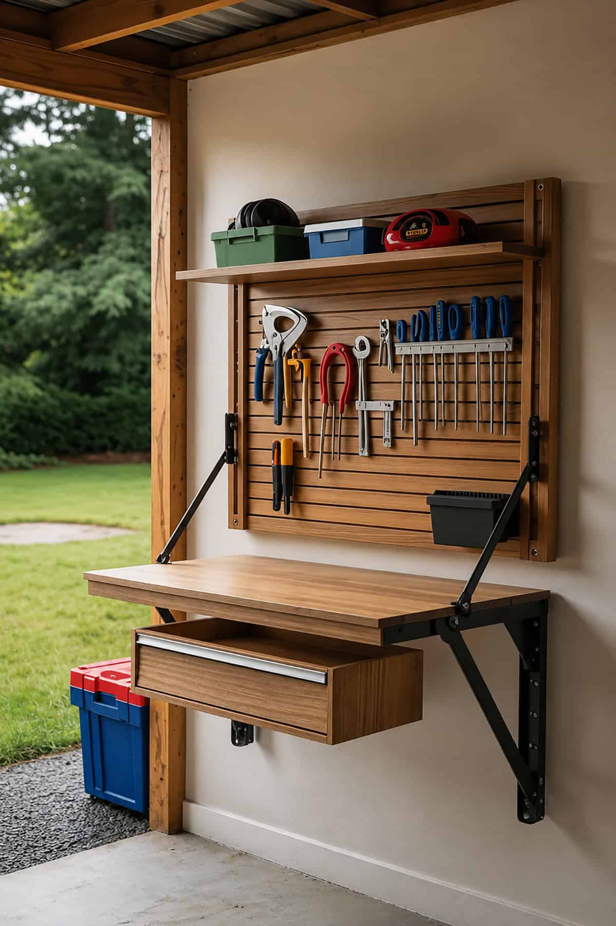 Folding Wall Mounted Workbench