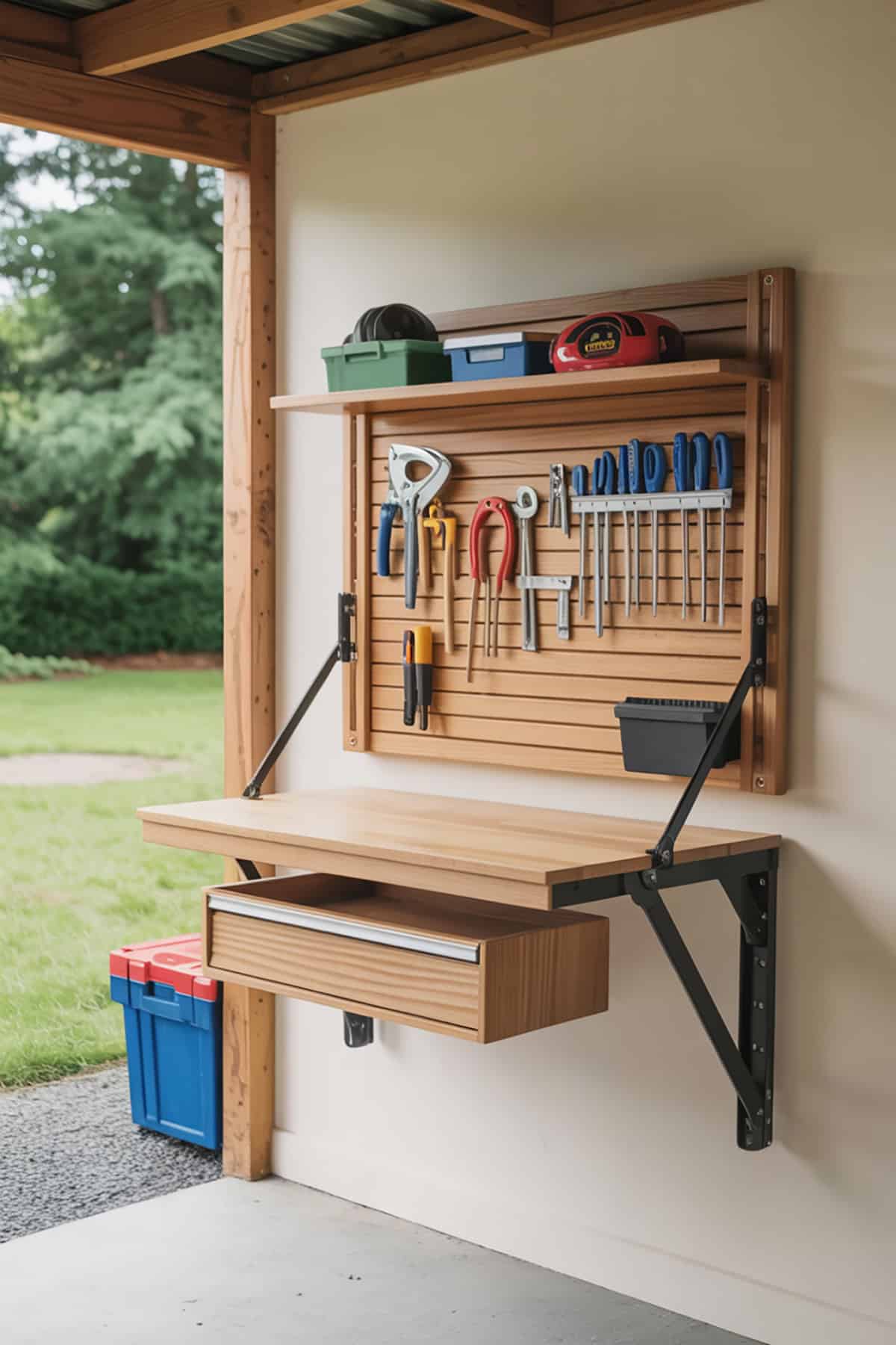 Folding Wall Mounted Workbench