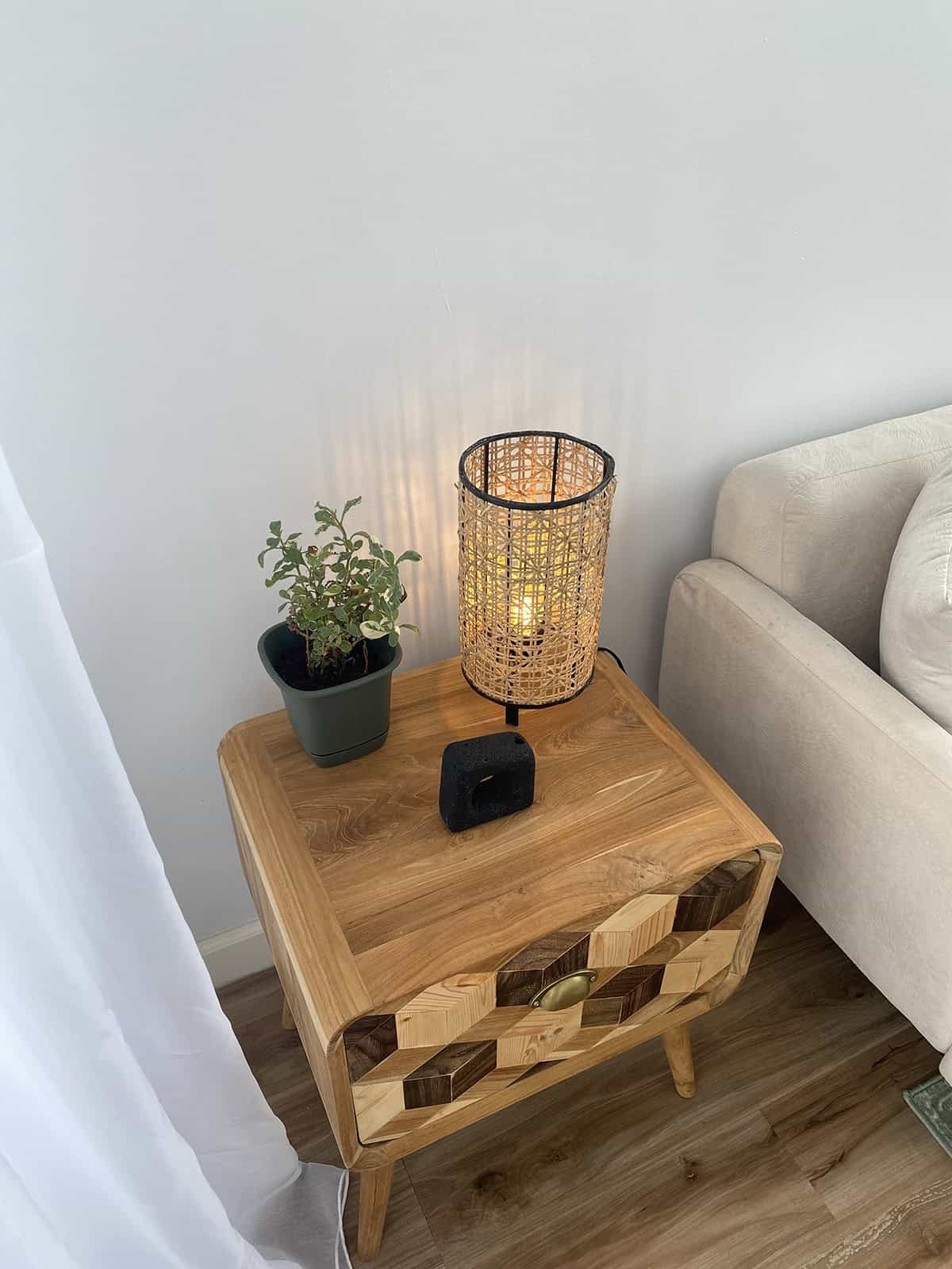 Geometric Drawer with Earthy Decor