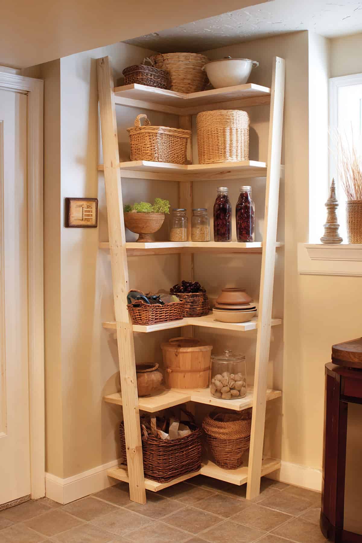 Ladder Back Shelves for Narrow Spaces