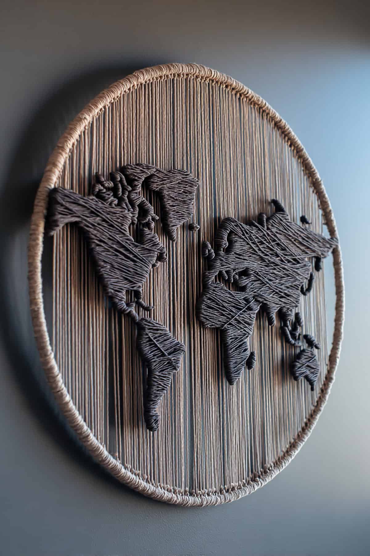 Macrame World Map Silhouette