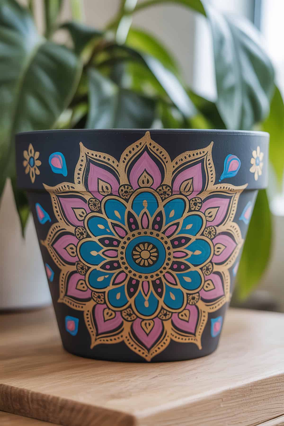Mandala Inspired Floral Pot
