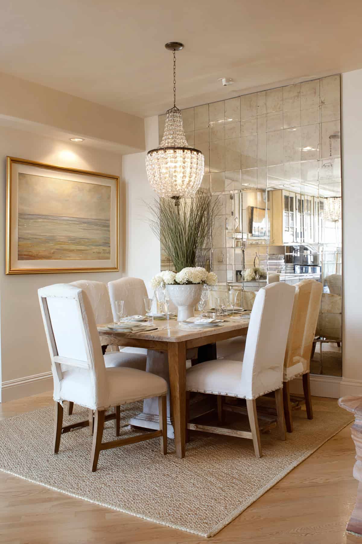 Mirror Wall Behind Dining Table