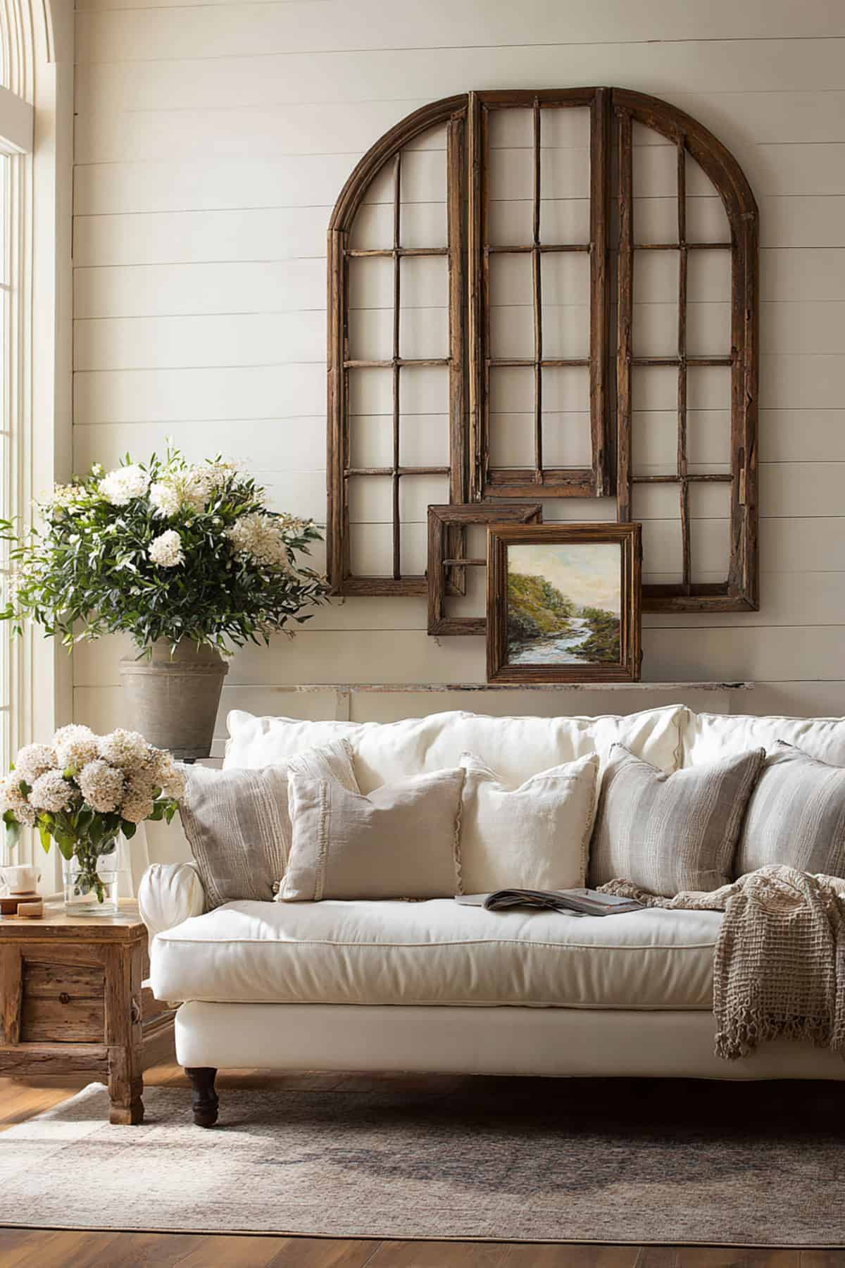 Mount a Row of Antique Window Frames