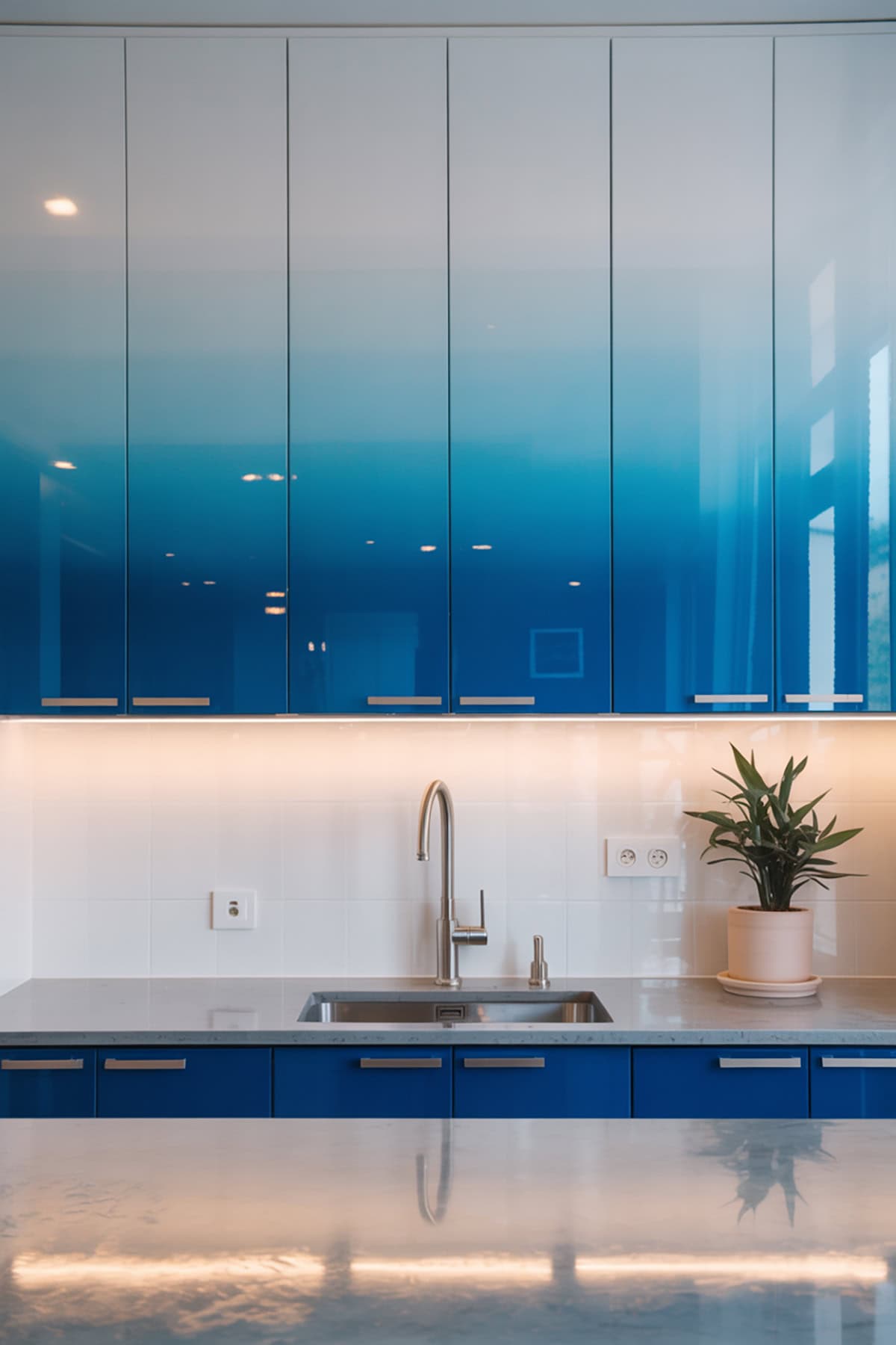 Ombre Blue Gradient Cabinets