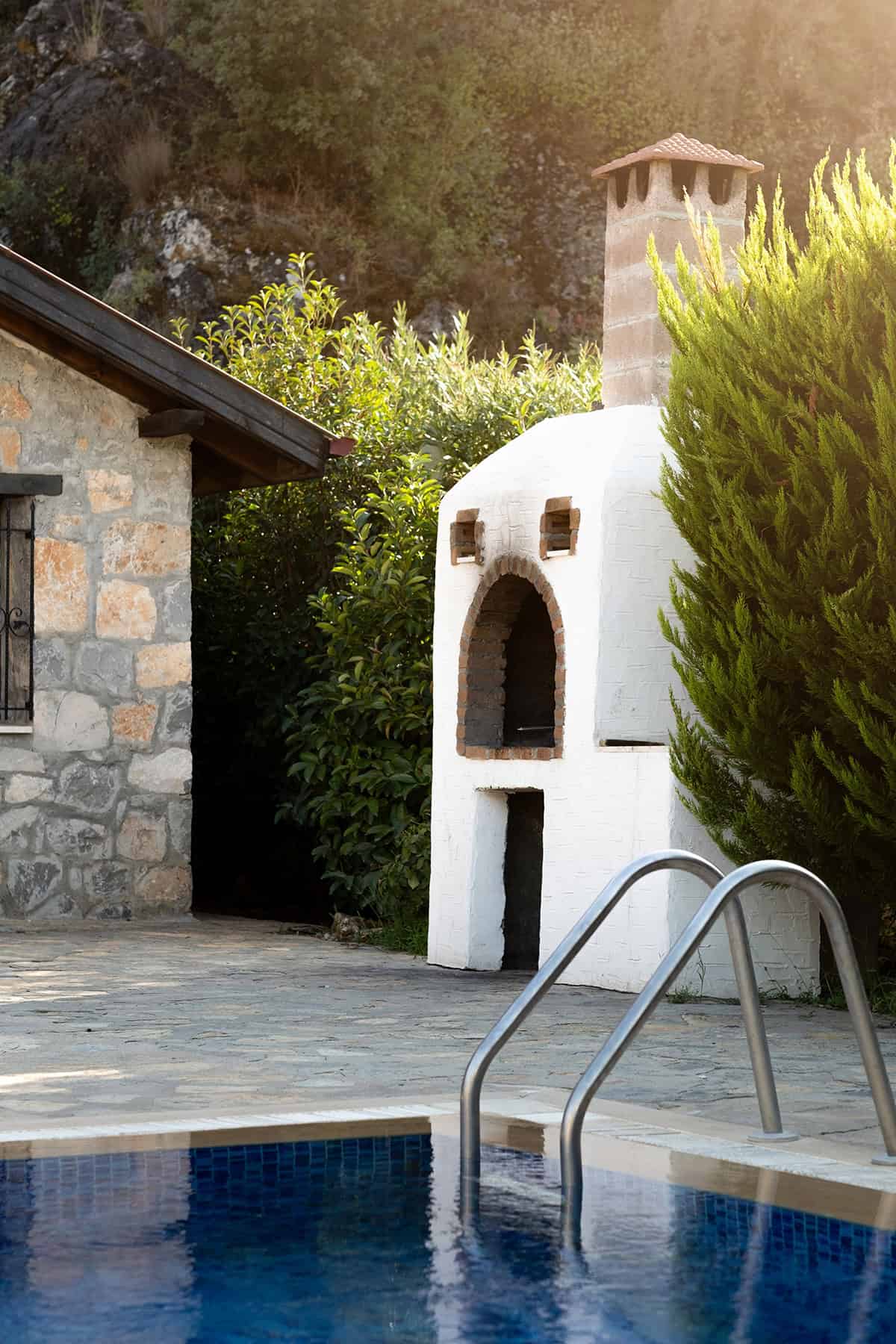 Poolside Courtyard with Wood Fired Oven