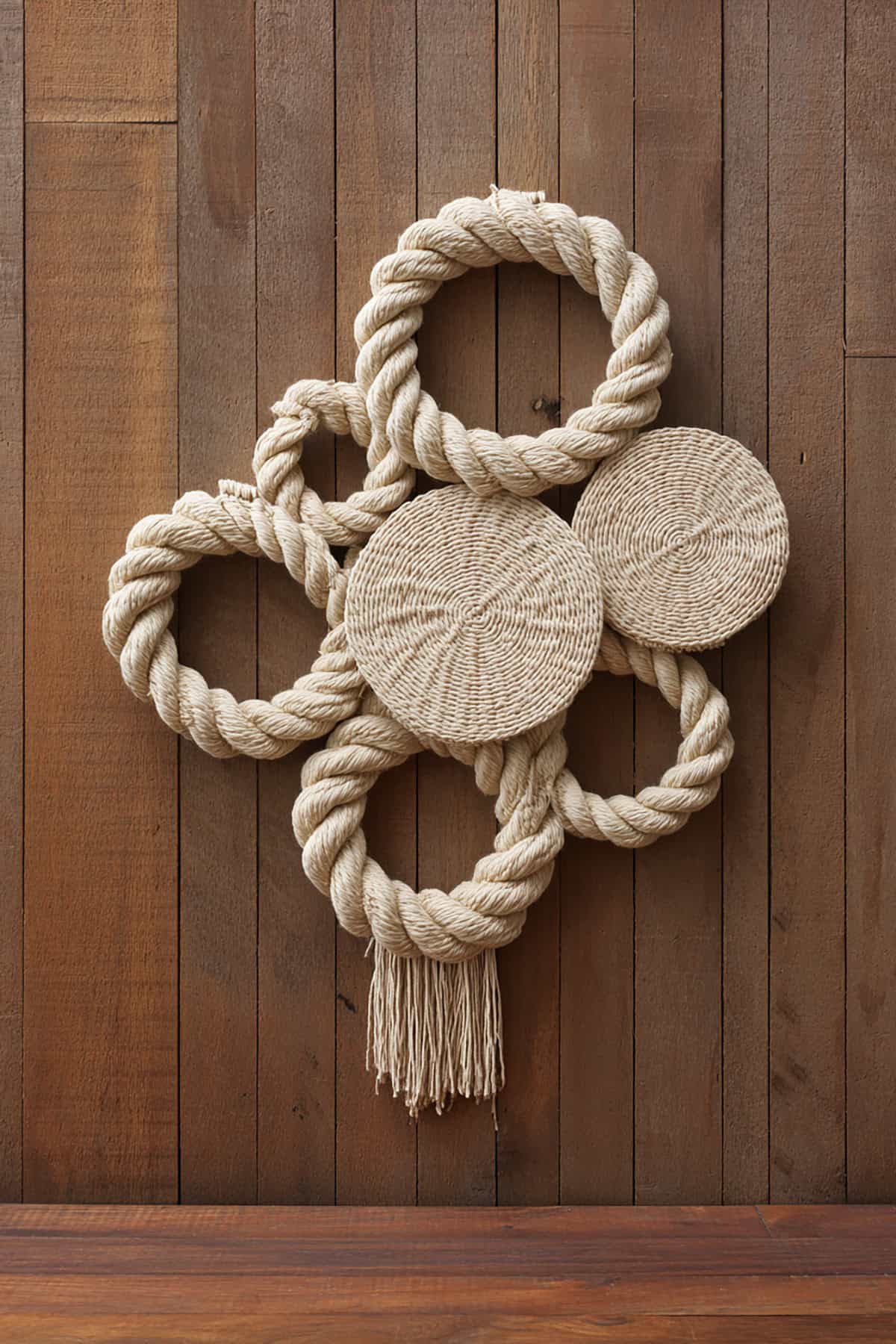 Rope Circle Cluster Macrame with Varying Sizes