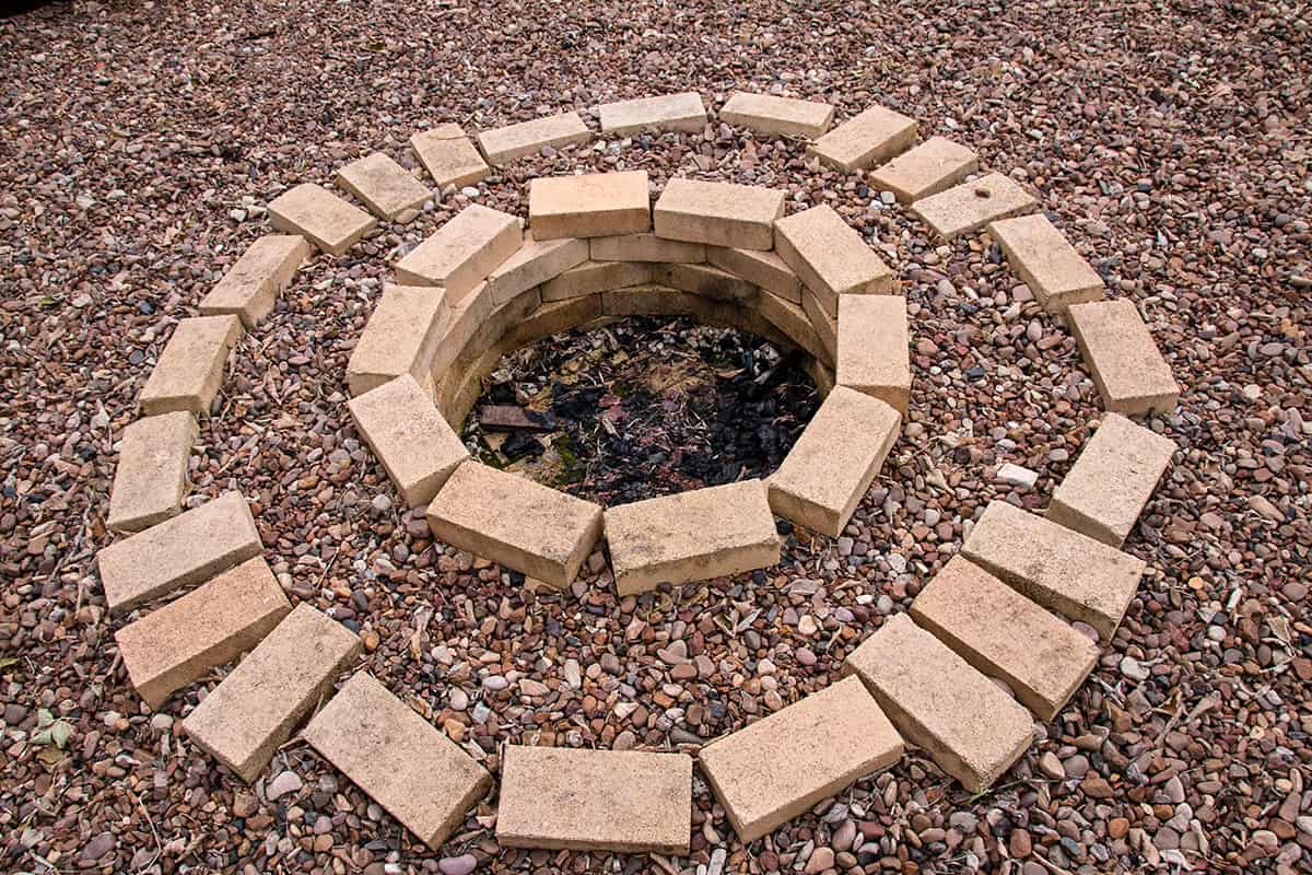 Simple DIY Fire Pit with Brick and Gravel