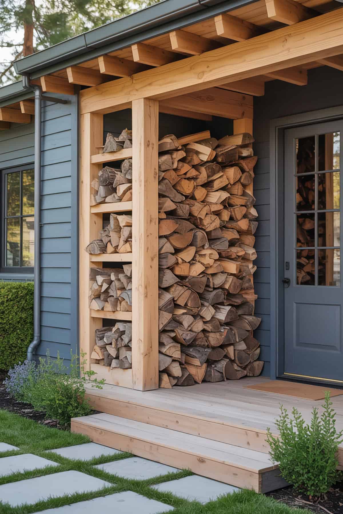 Stacked Firewood Storage Nook