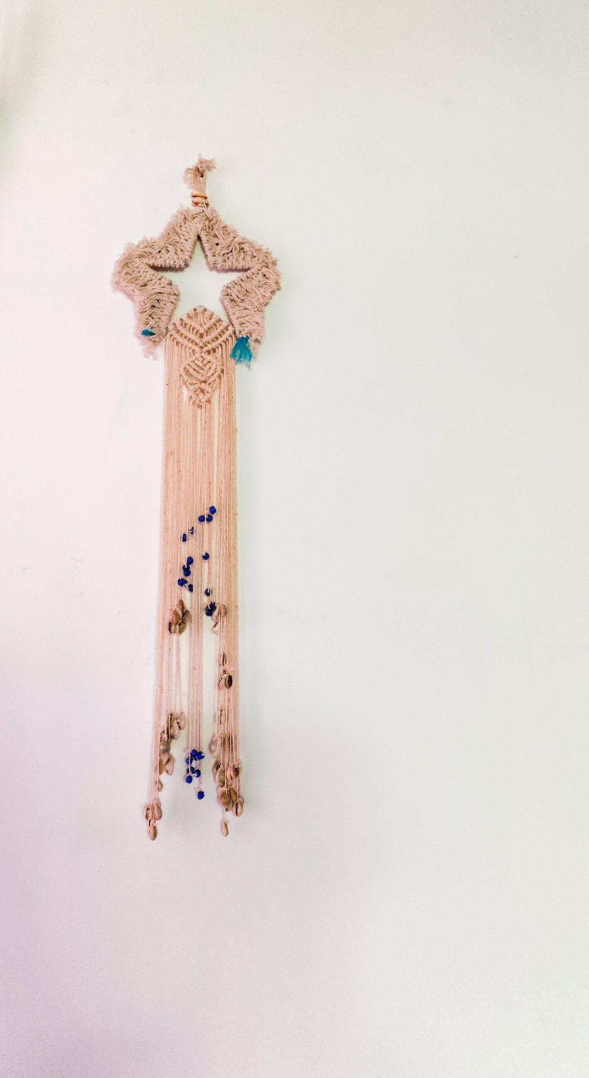 Star Frame Macrame with Long Tassels and Shells