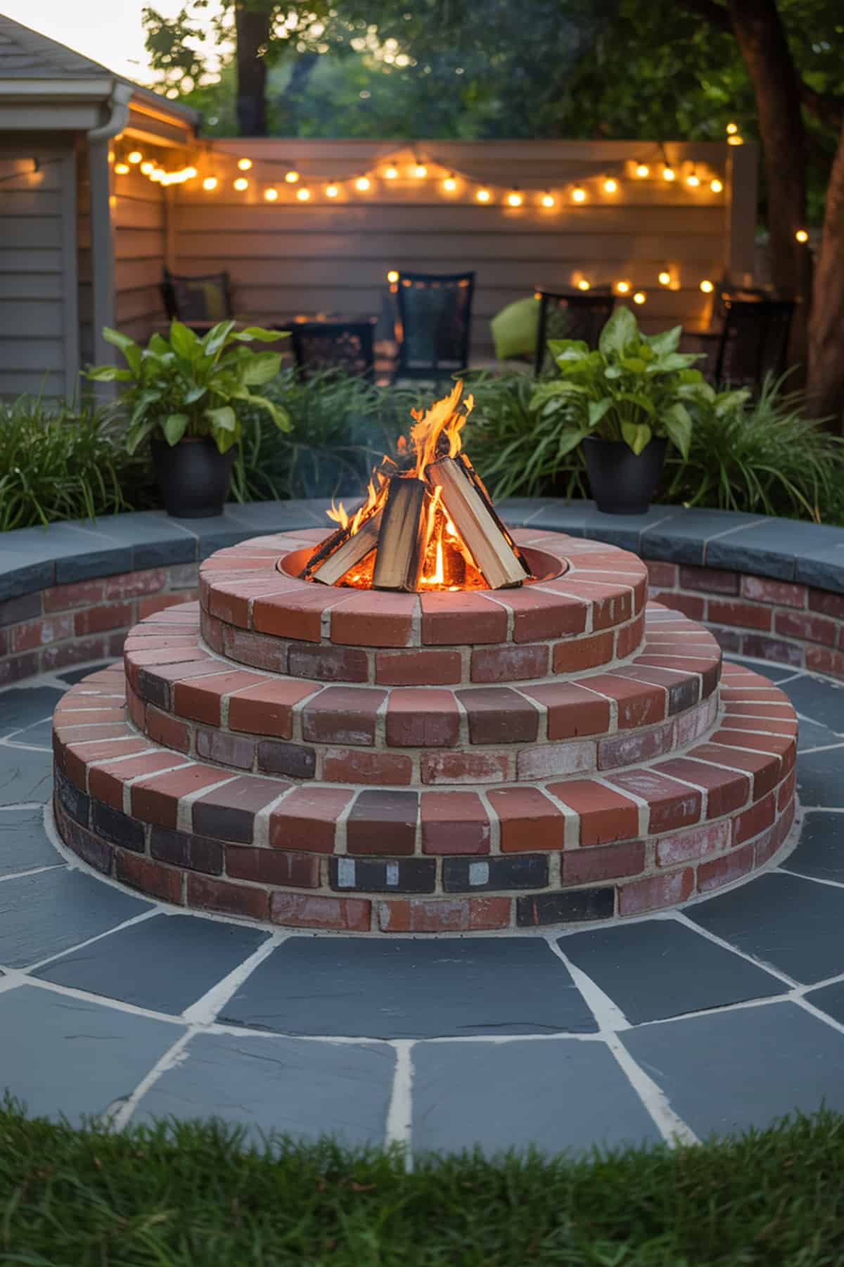 Stepped Fire Pit with a Sculptural Feel
