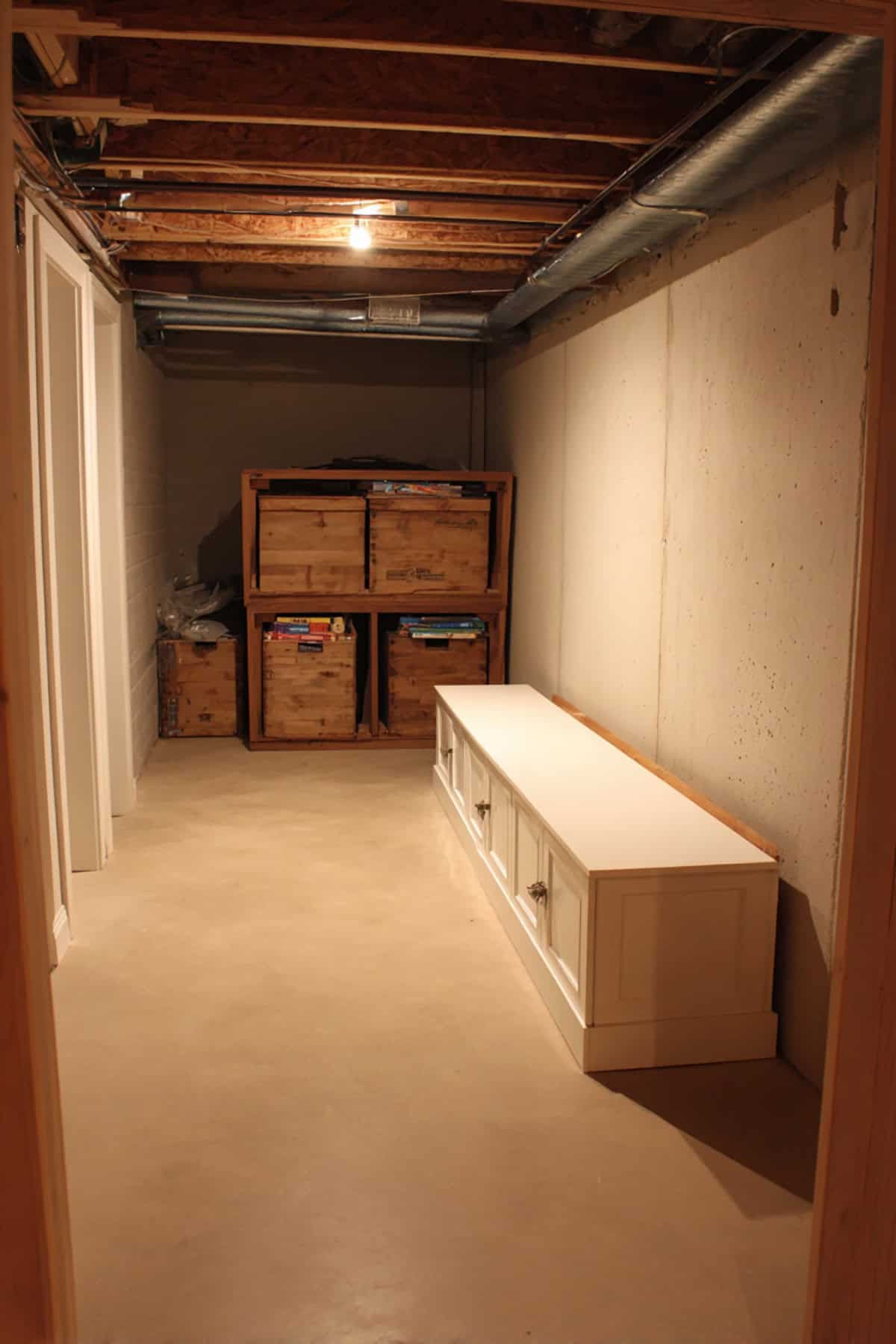 Storage Benches Along Walls