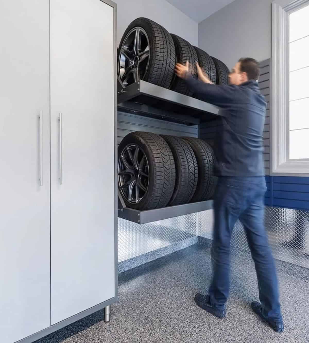 Store Tires Off the Floor with a Tire Rack