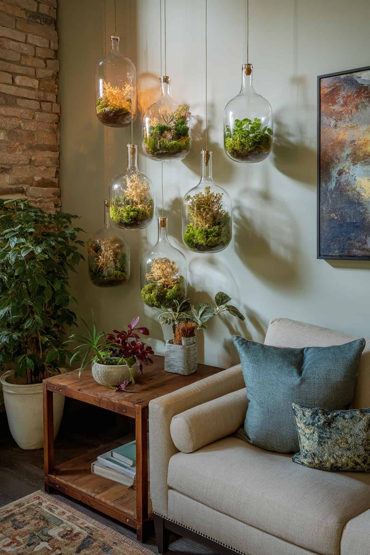 Suspend Glass Terrariums with Dried Florals