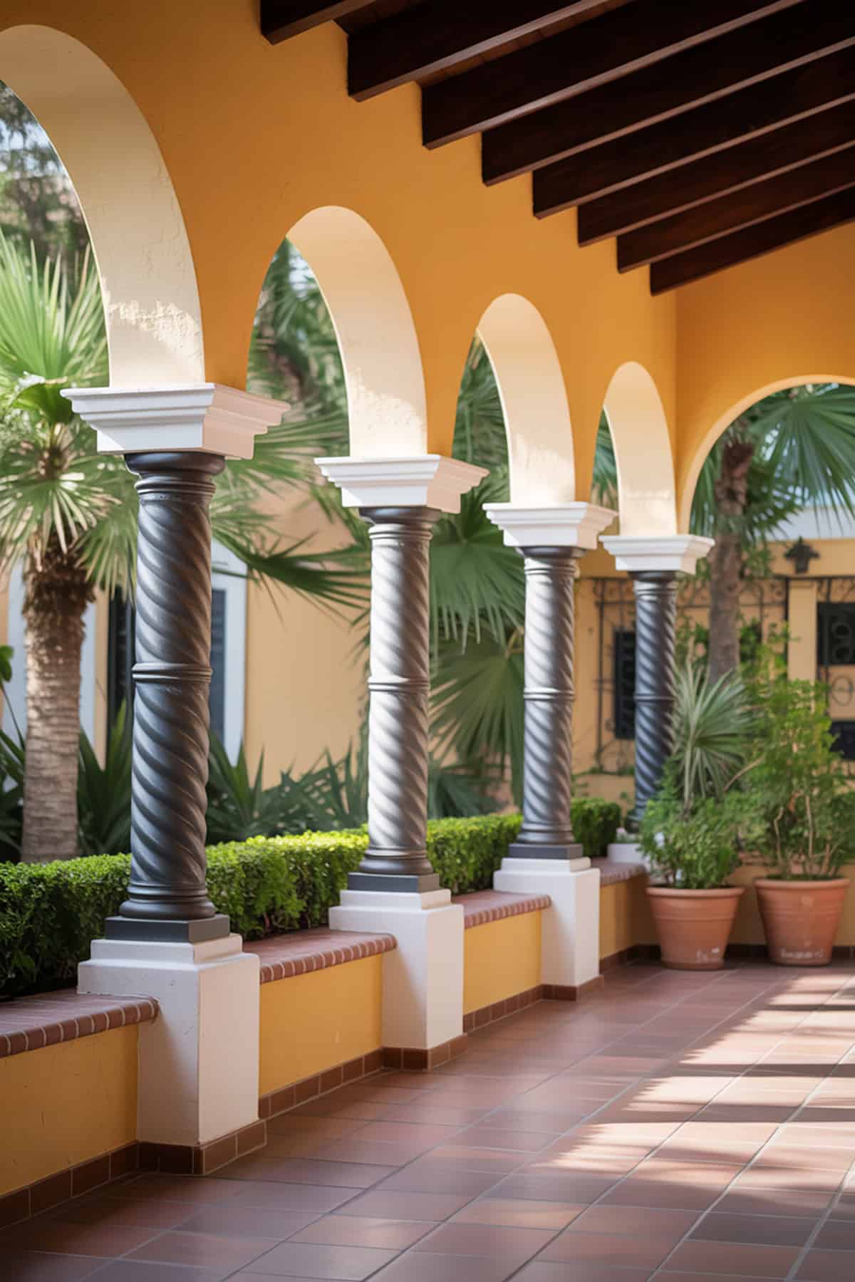 Twisted Ironwork or Wrought Iron Columns