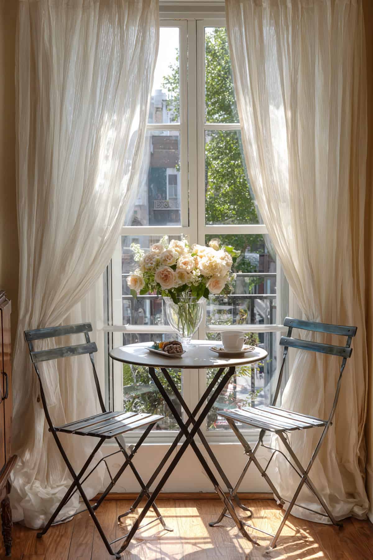 Two Seater Bistro Setup by a Window