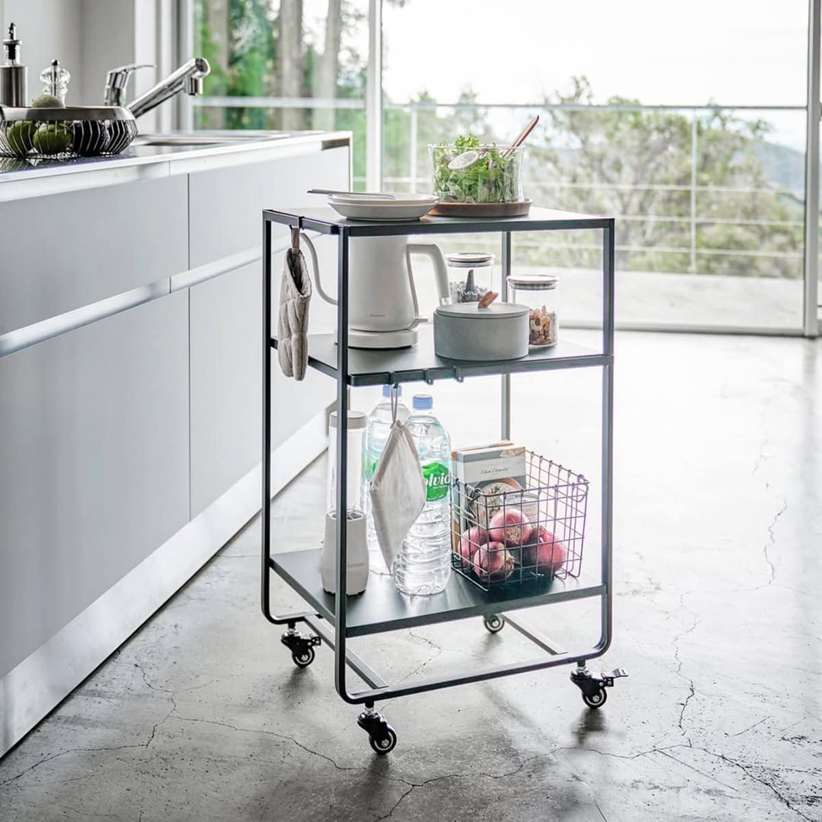 Use a Rolling Cart for Extra Storage