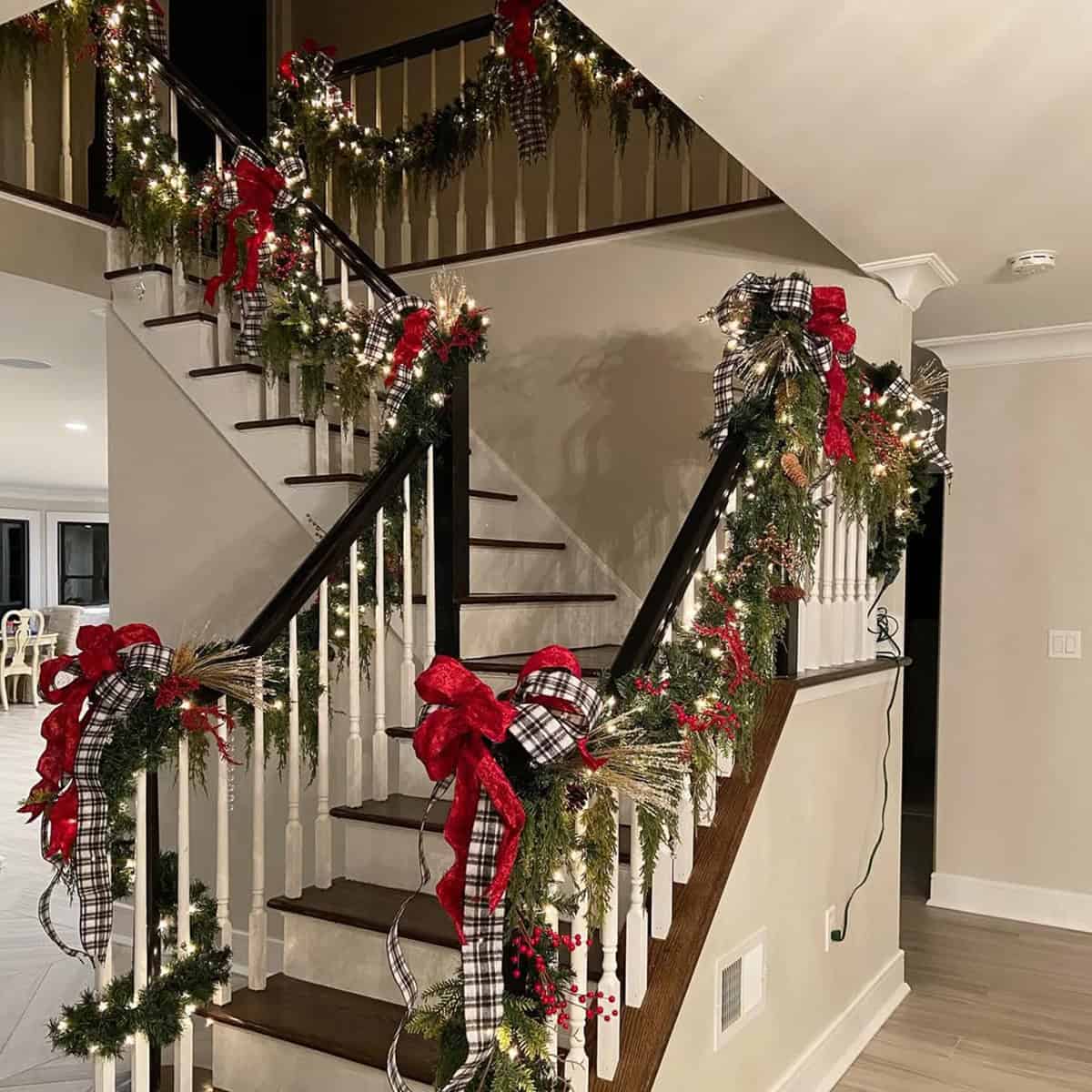 Banister Garlands and Bows