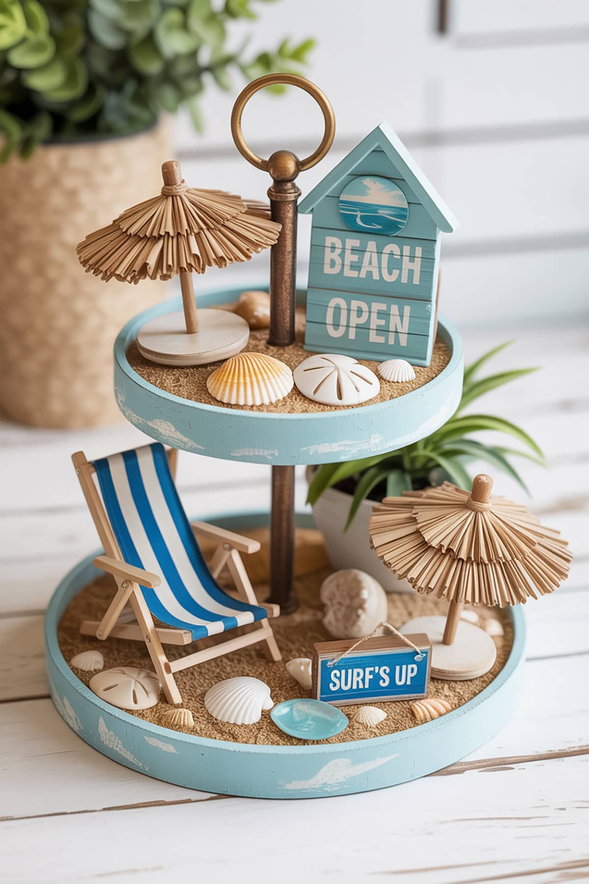 Beach Shack Tiered Tray Scene