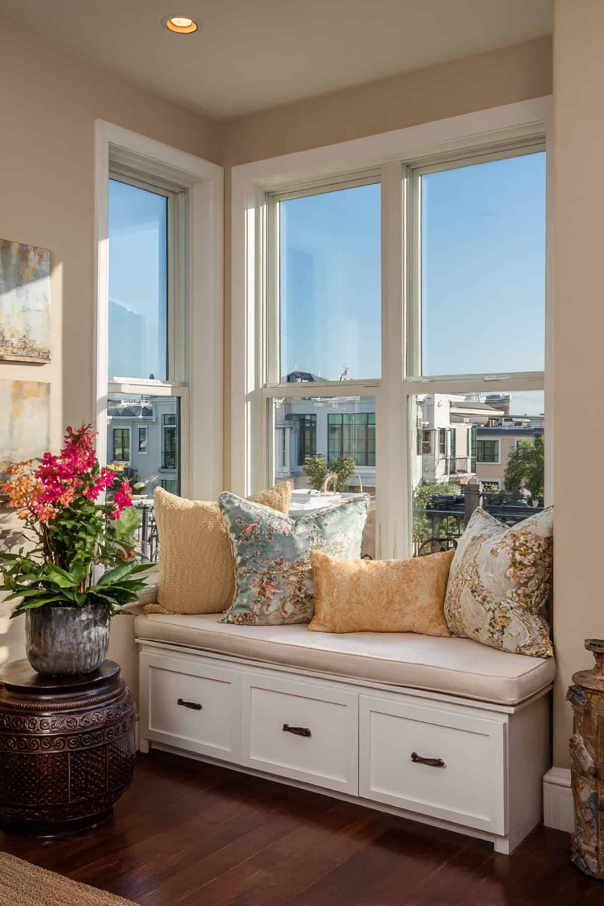 Built In Window Bench with Hidden Storage